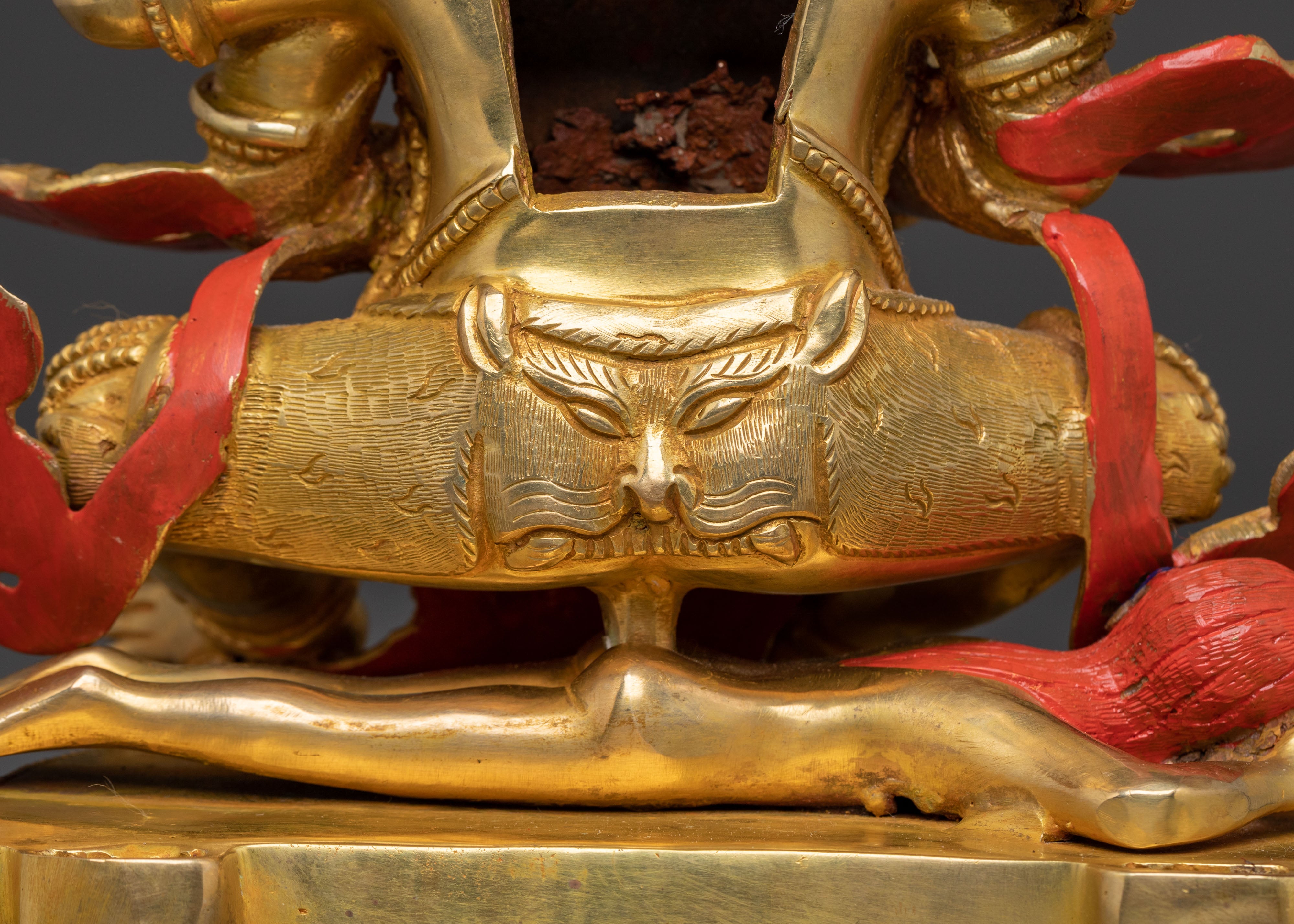 Four Armed Mahakala | Hand-Gilded Copper Statue