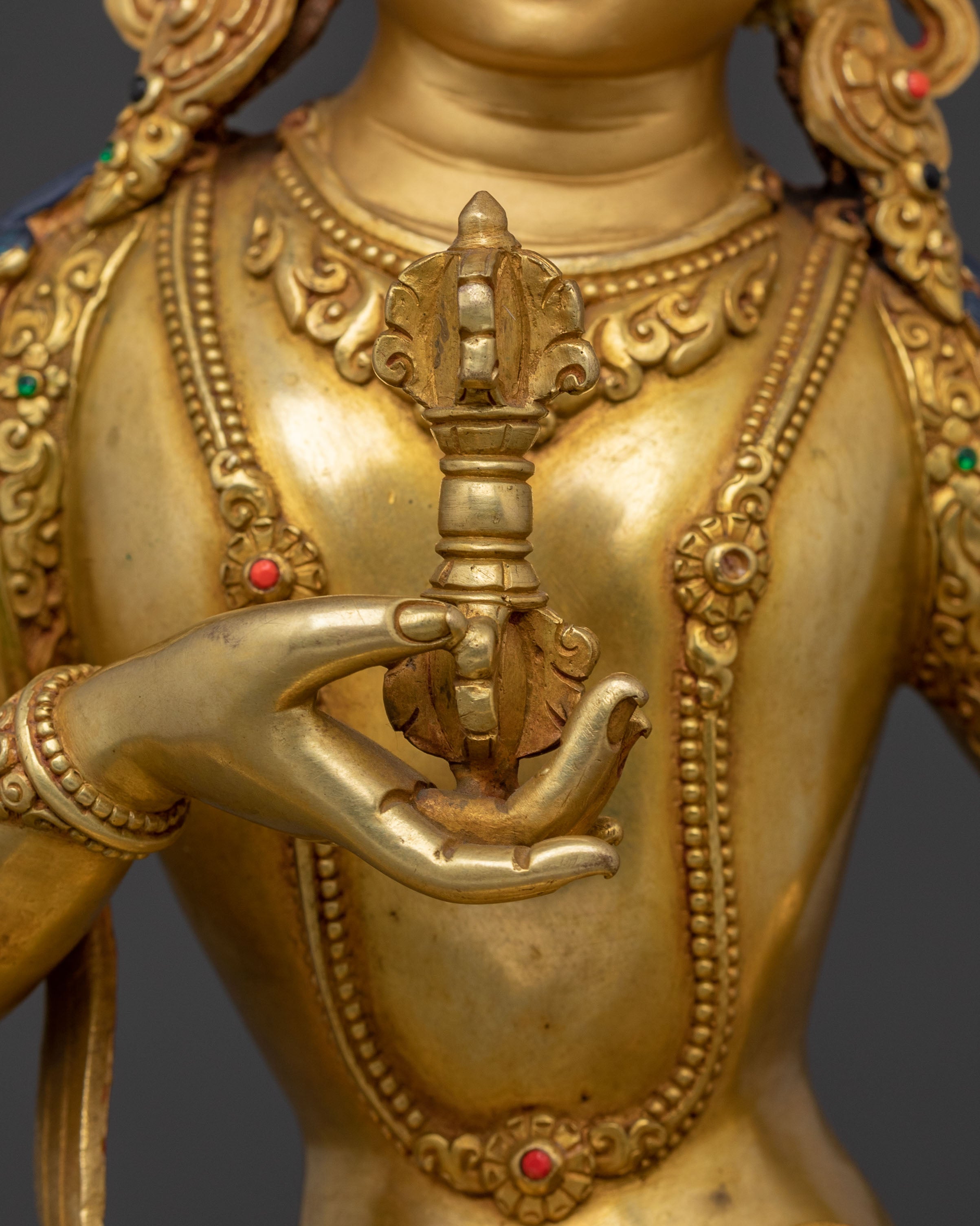Golden Statue of Divine Vajrasattva | 24k Gold Gilded