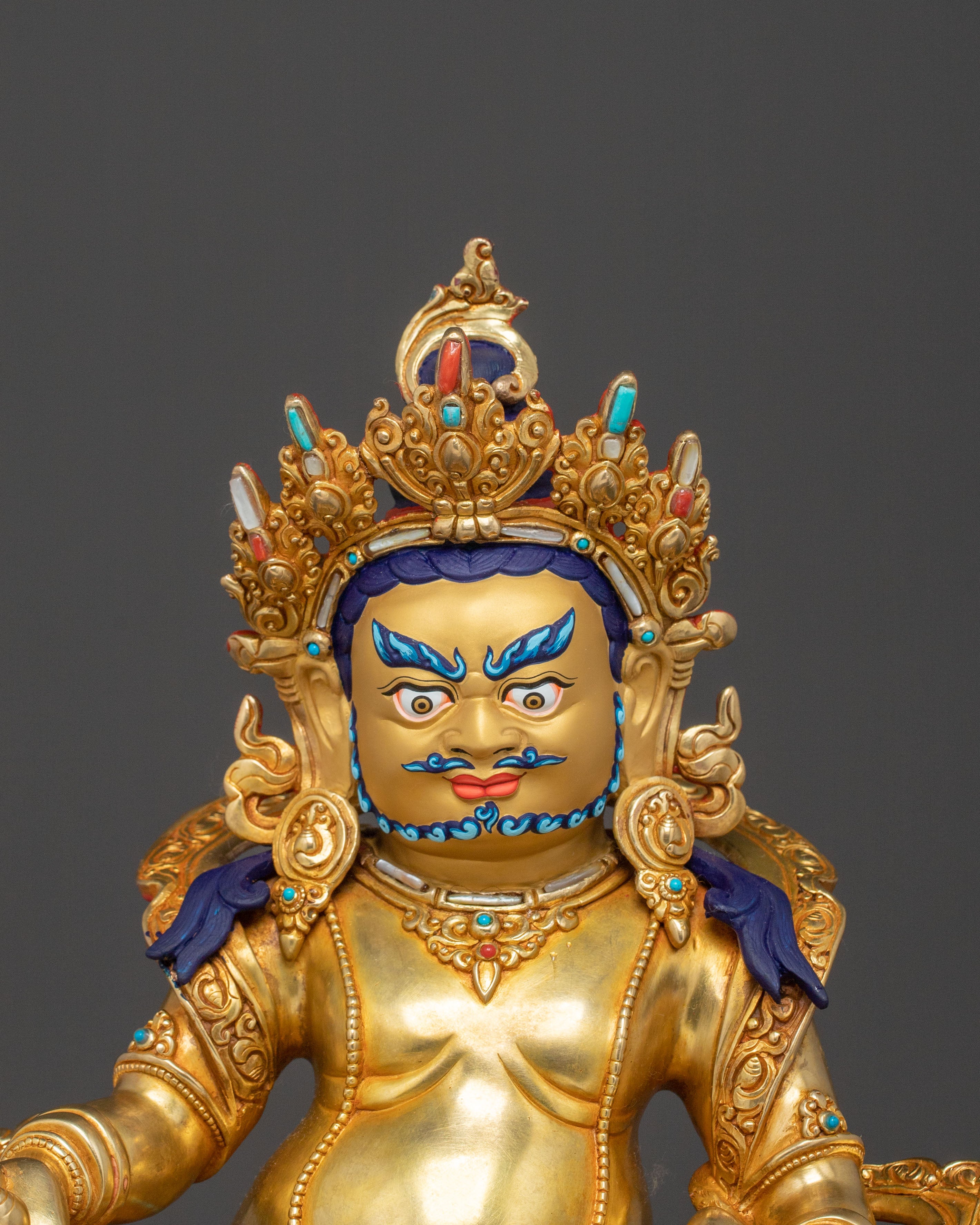 Dzambhala Statue on Throne | Altar Home Decor