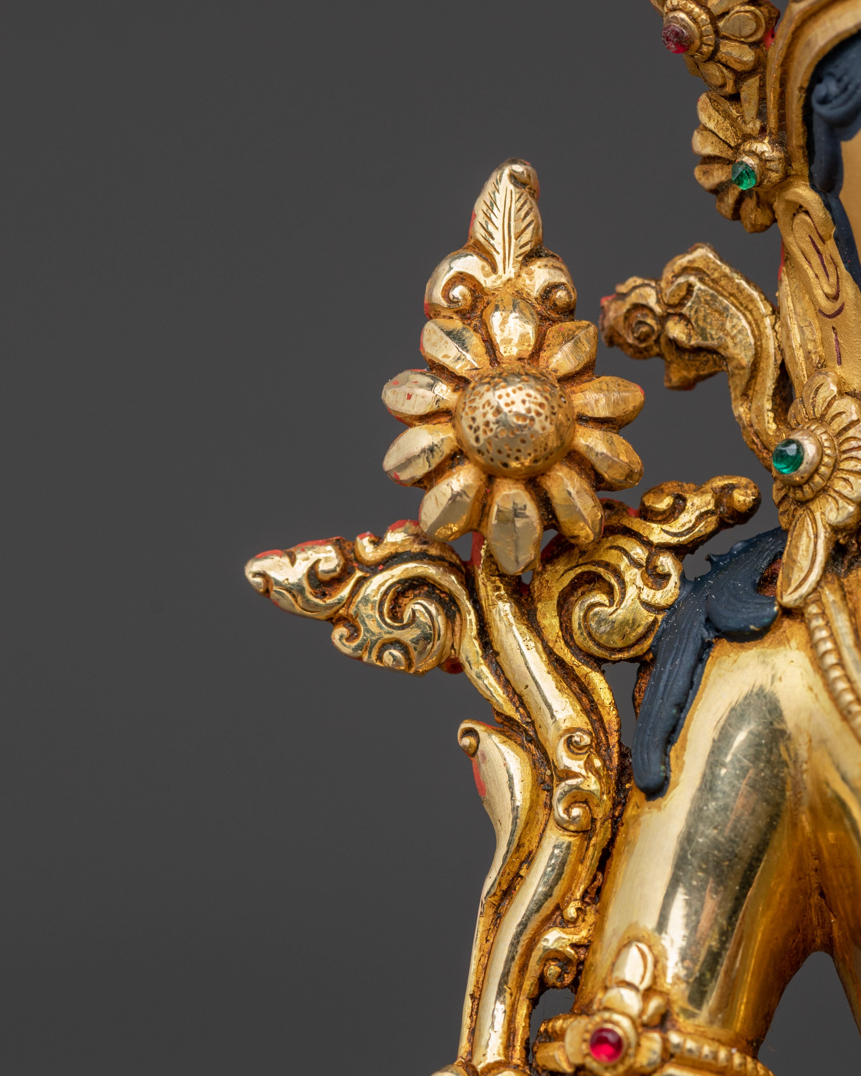 Spiritual Green Tara Compassion Statue | Gold Gilded Statue