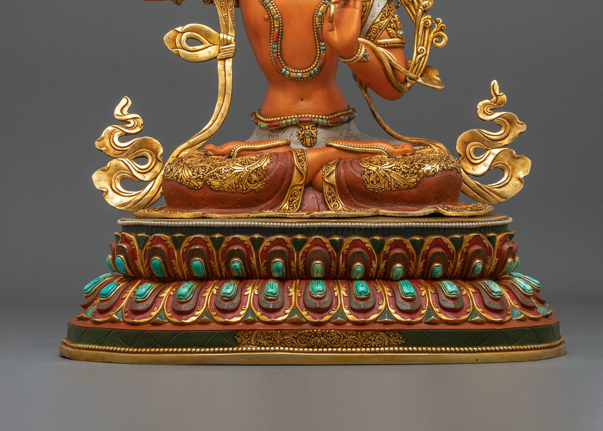 Manjushri Statue with 24K Gold Gilding | Made in Nepal