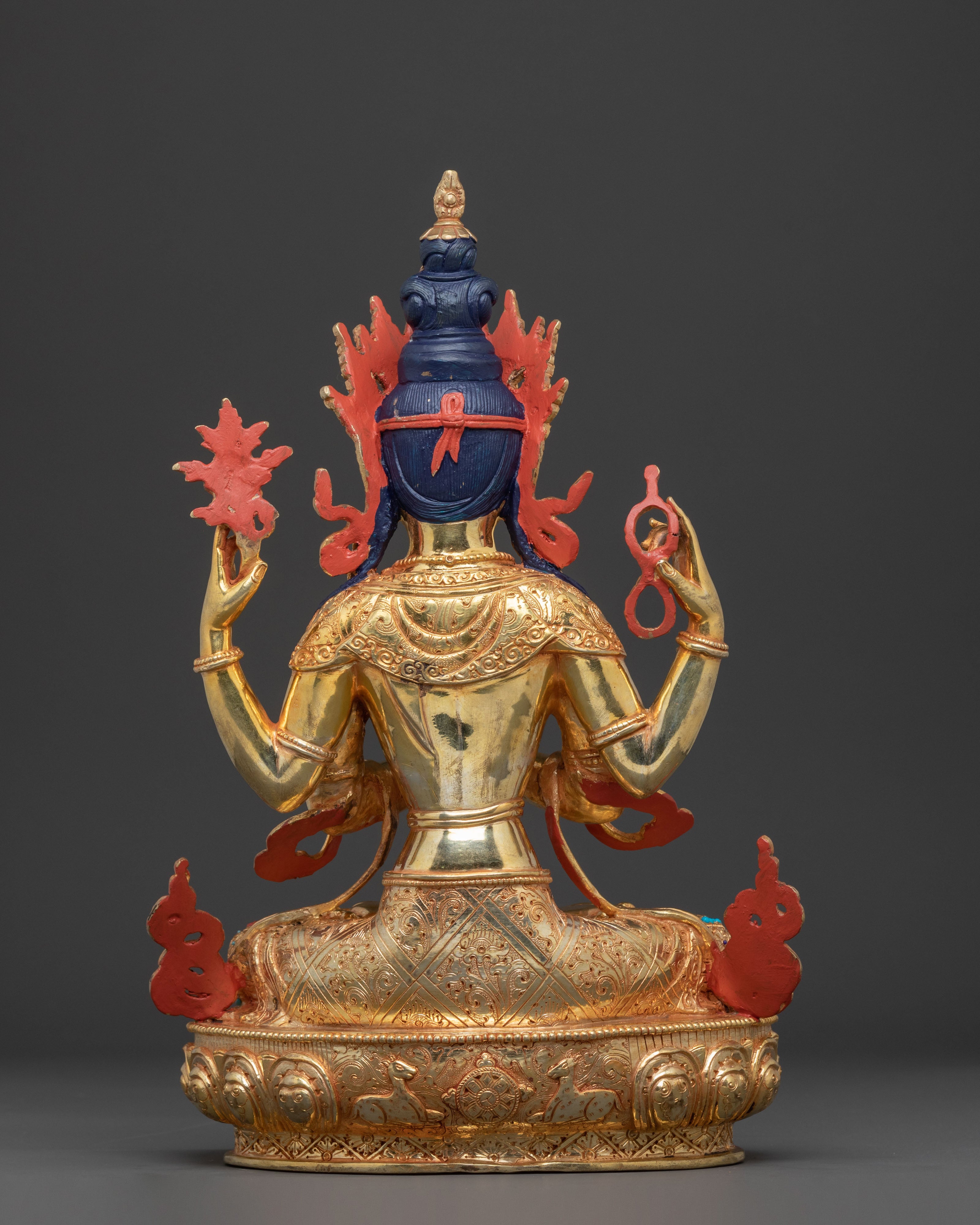 Sacred Chenrezig Bodhisattva Statue – Hand-Gilded Copper Art