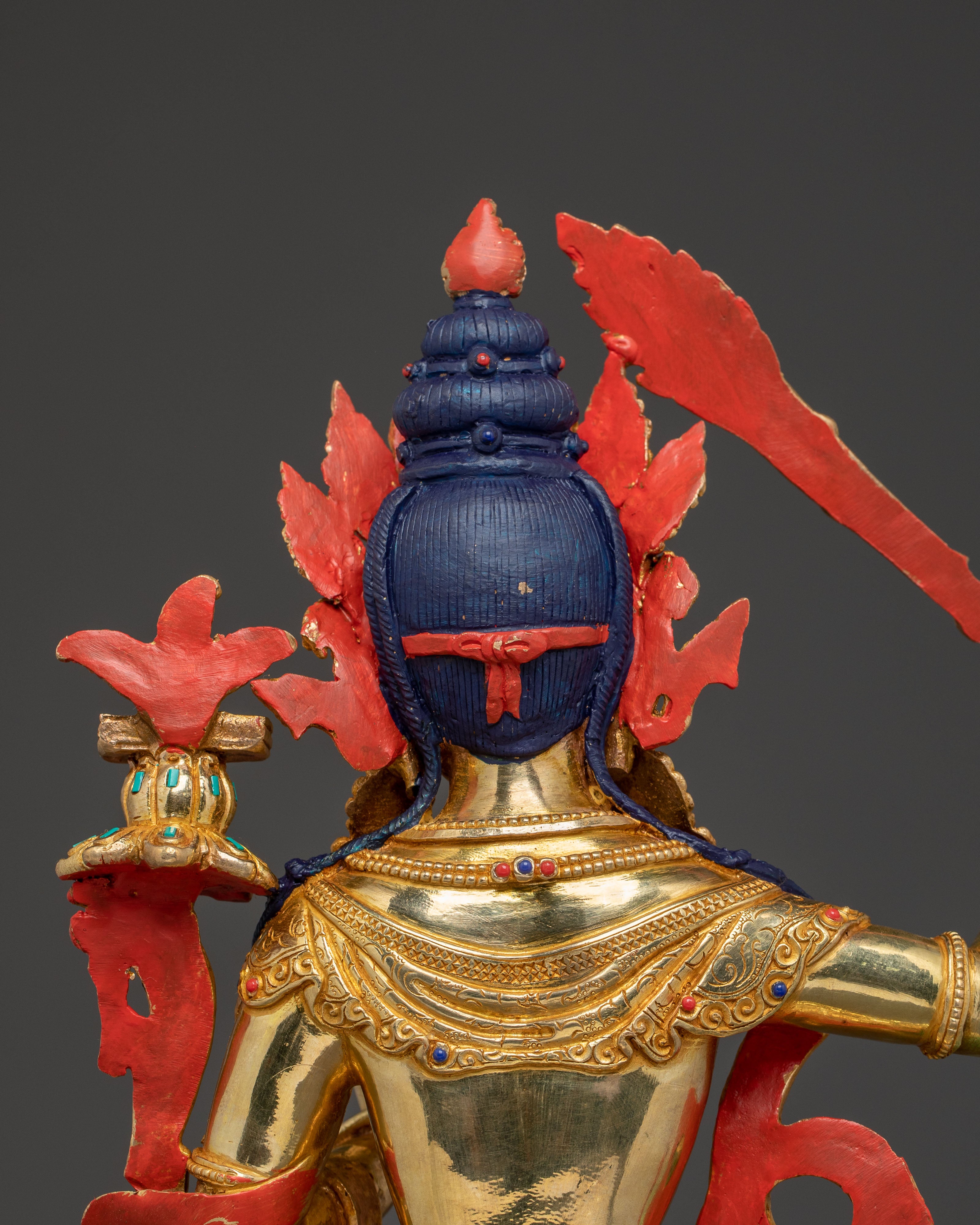 Samantabhadra Blessing Statue: Exquisite 24K Gold Gilded Form