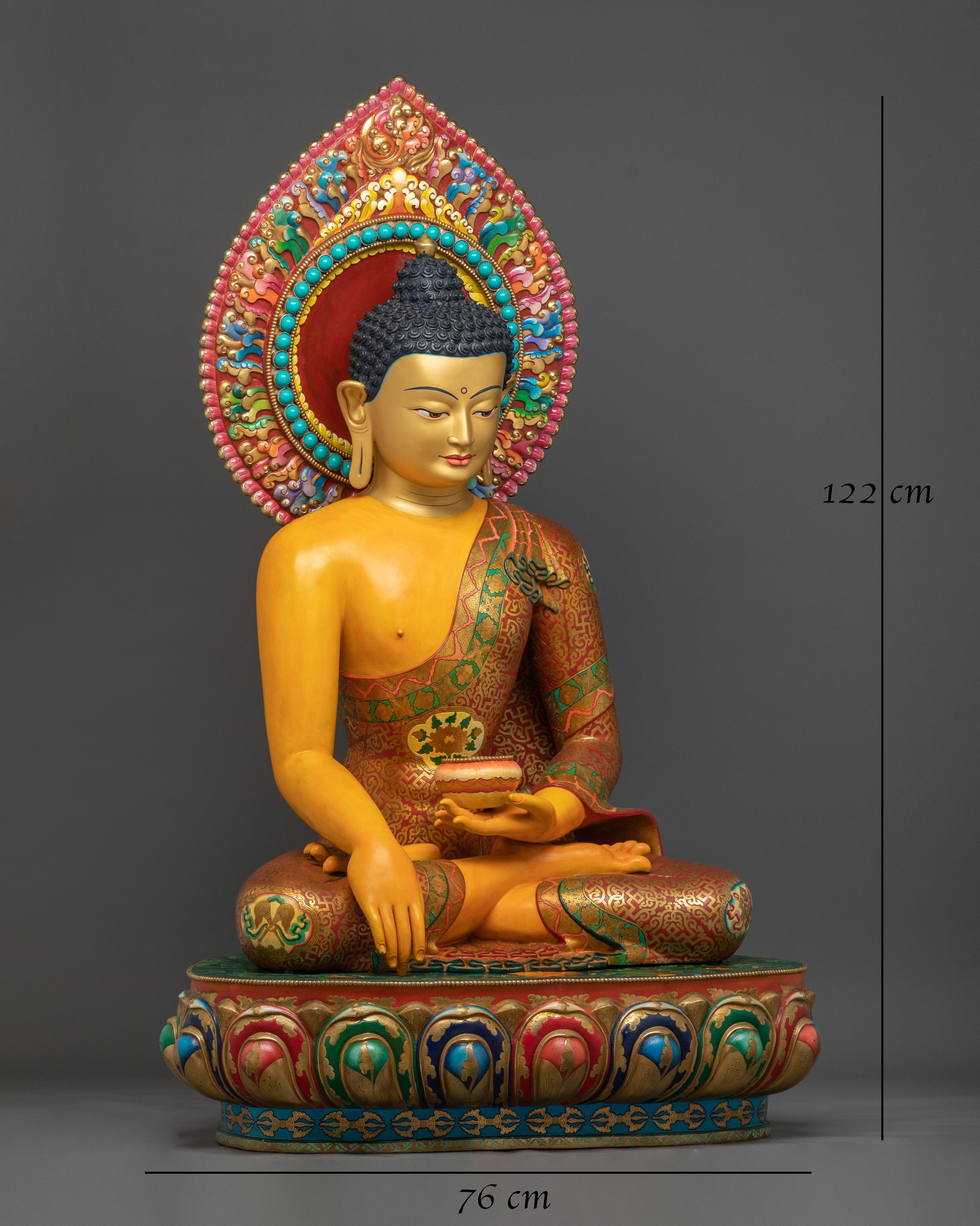 Hand-Carved Shakyamuni Buddha Statue | Exquisite Gilded Artistry