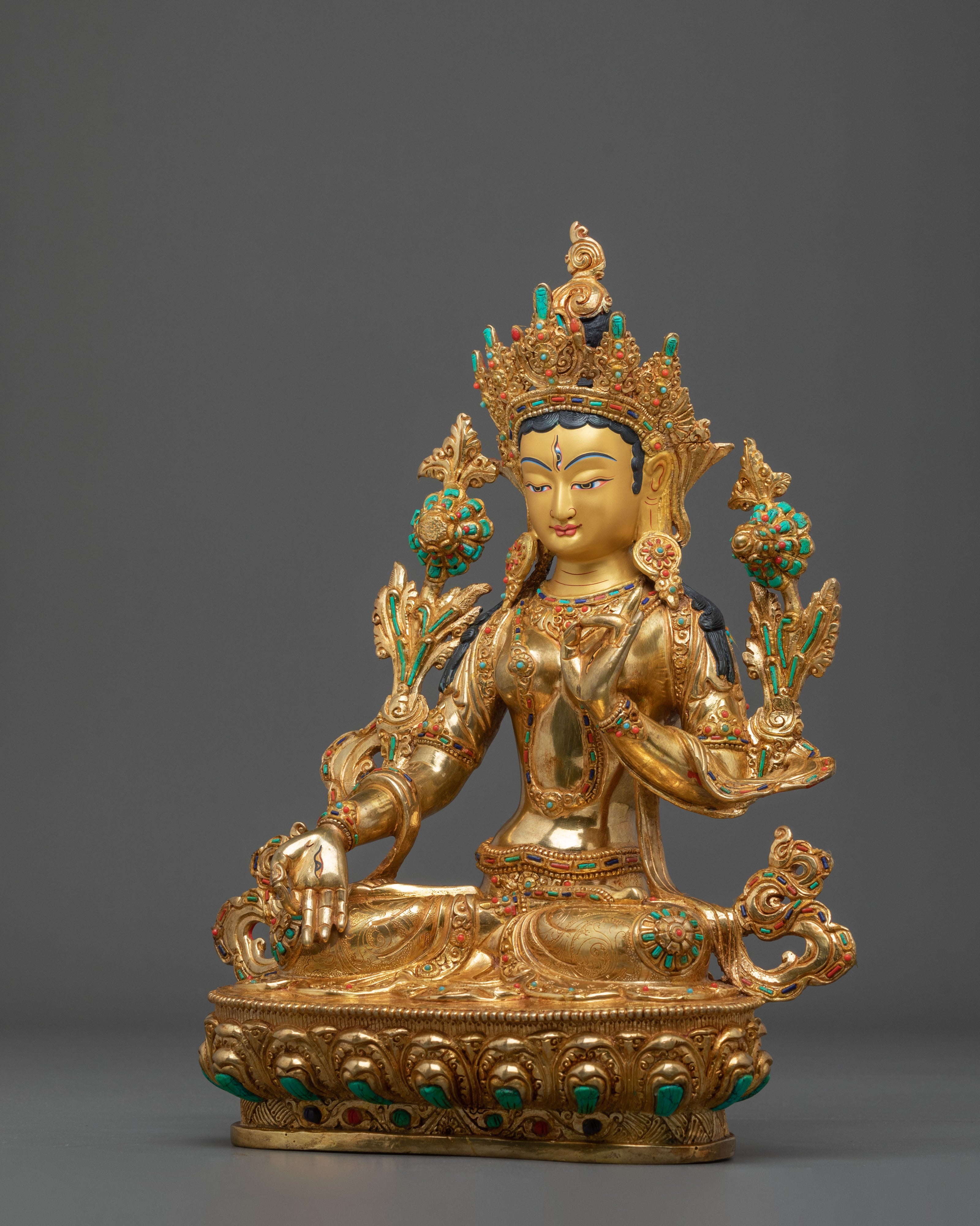 White Tara Buddhist Deity Statue: Goddess of Compassion and Longevity