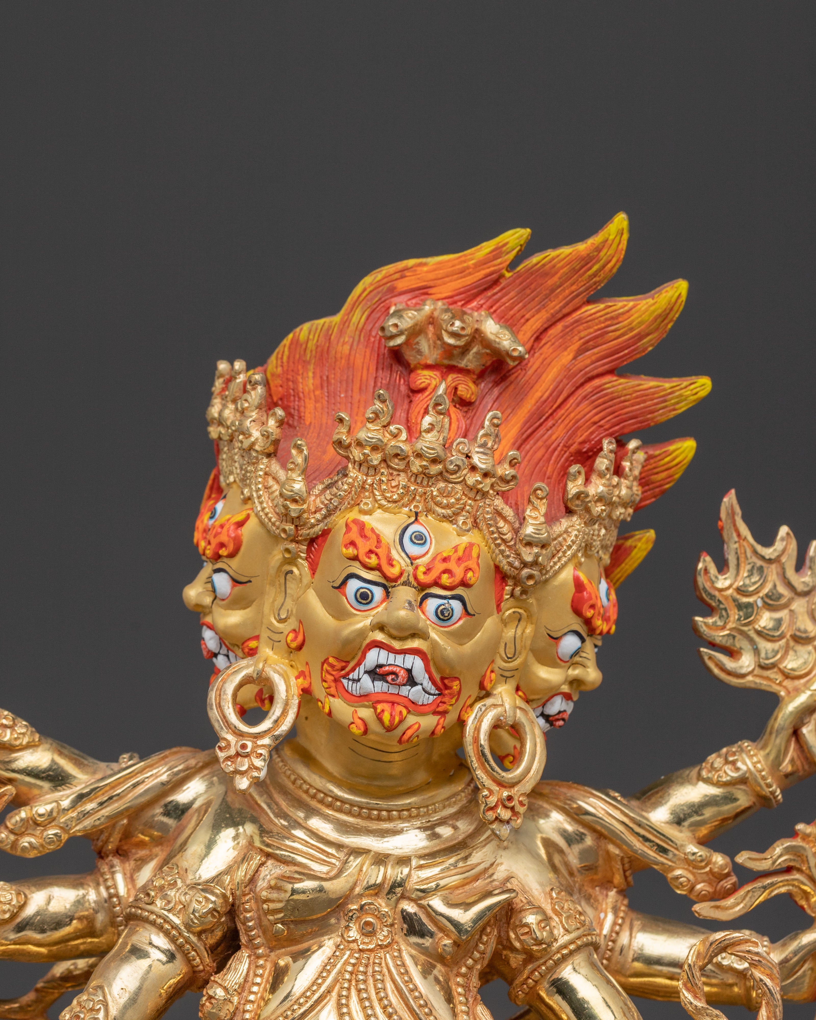 Hayagriva Dharma Guardian Statue - 24K Gold Gilded