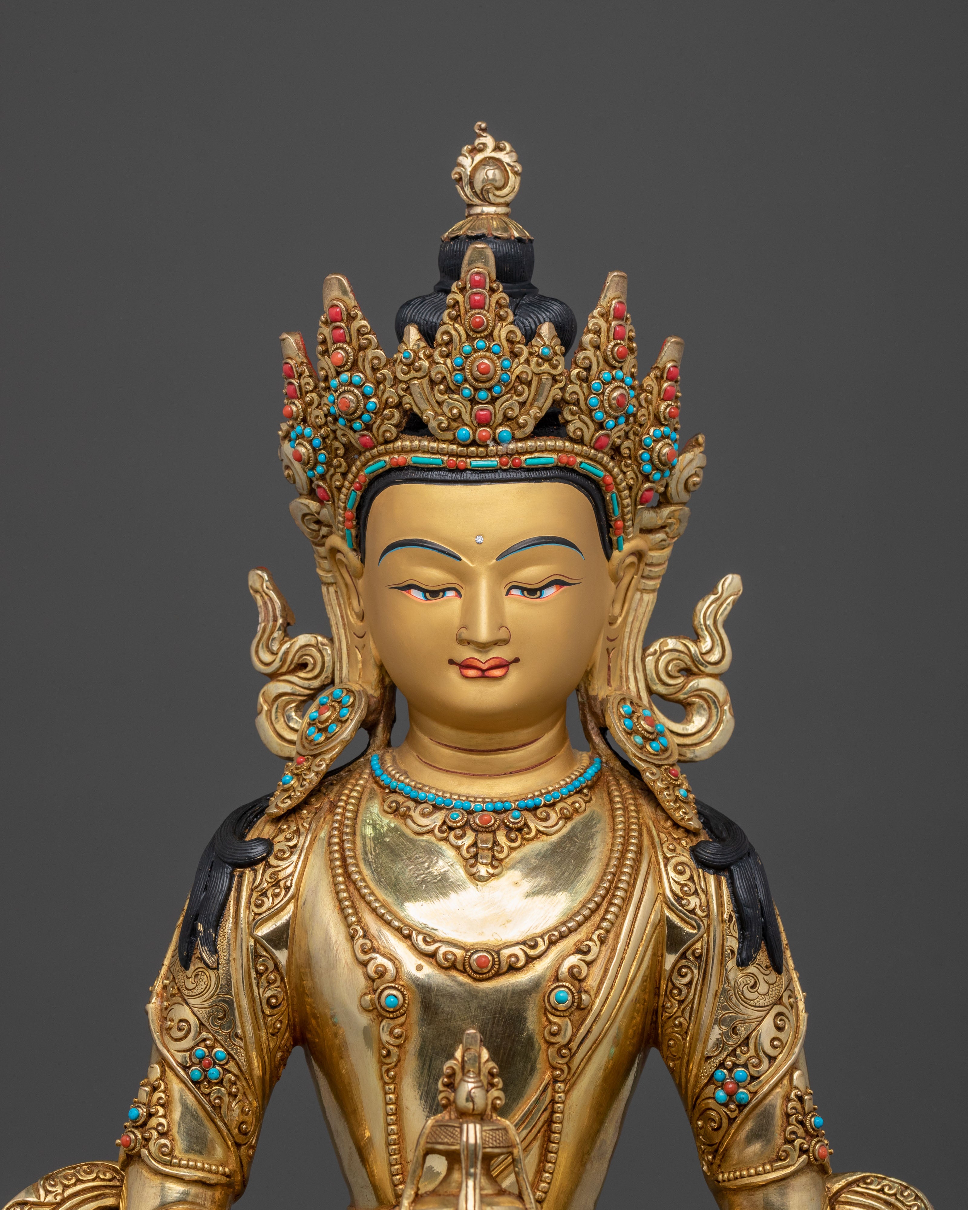 Amitayus Statue | 24K Gold Gilded Figurine