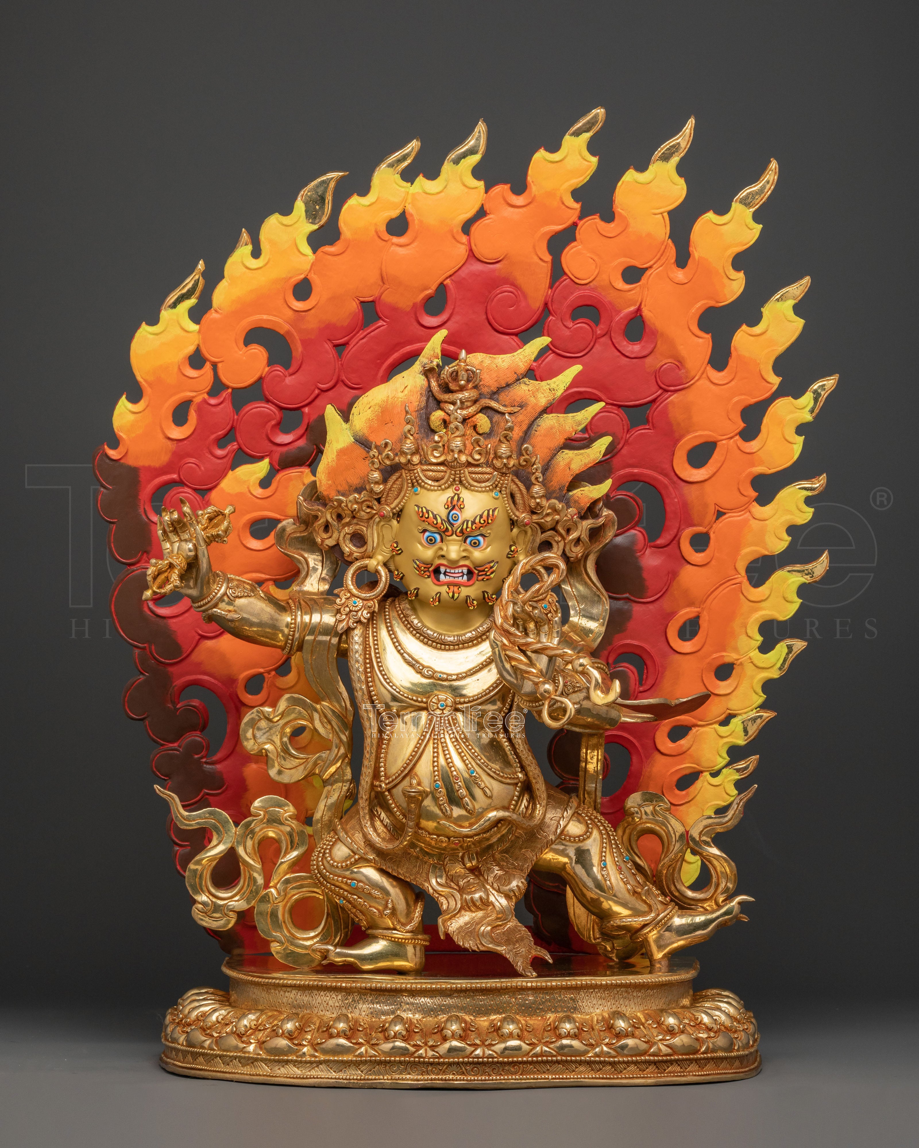Vajrapani 24K Gold Gilded Statue 