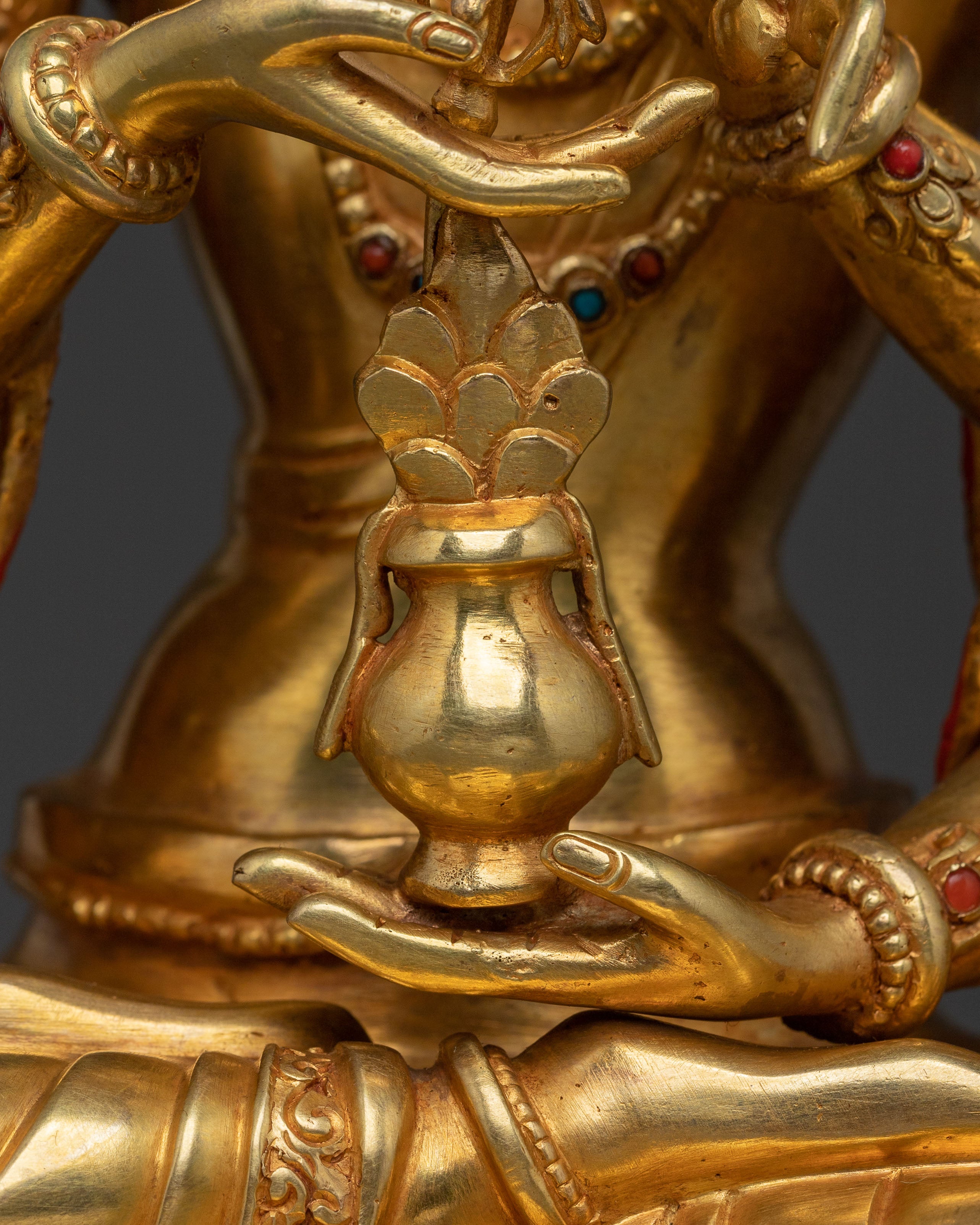 Namgyalma Statue: 24K Gold Gilded Dakini