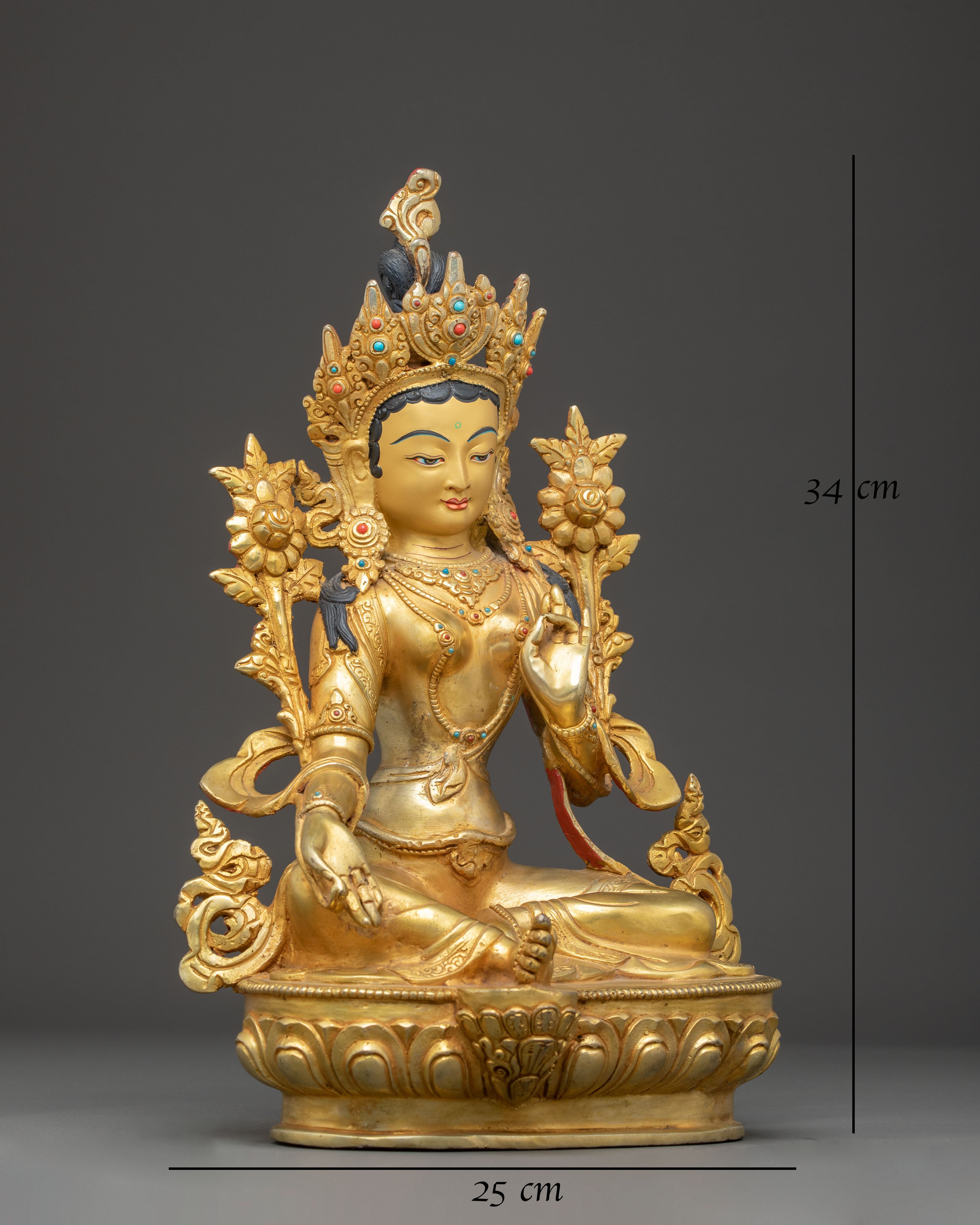 Handcrafted Buddhist Statue of Mother Green Tara | Buddhist Deity of Compassion