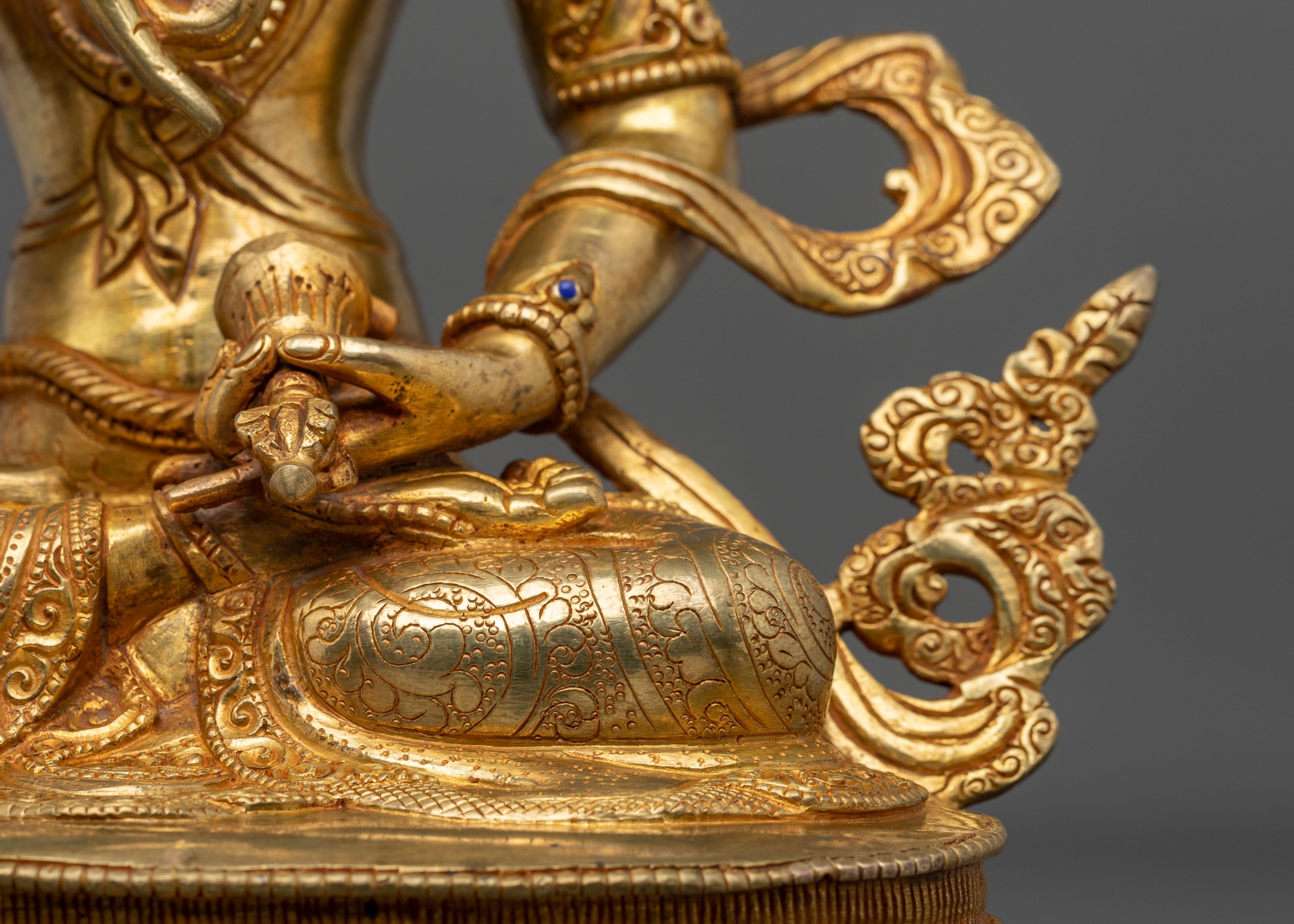 Vajrasattva Golden Statue Adorned with Gemstones