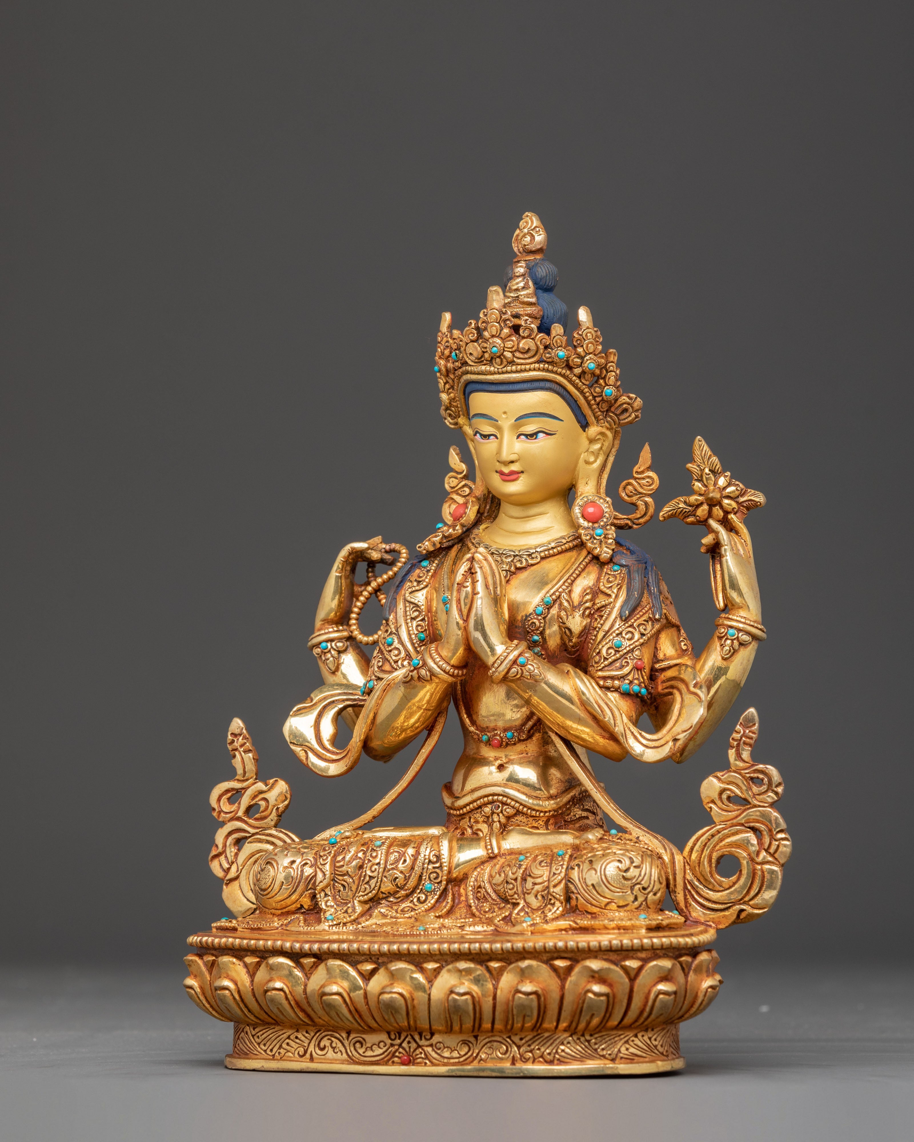 Sacred Bodhisattva Chenrezig Handmade Statue | Compassion Icon