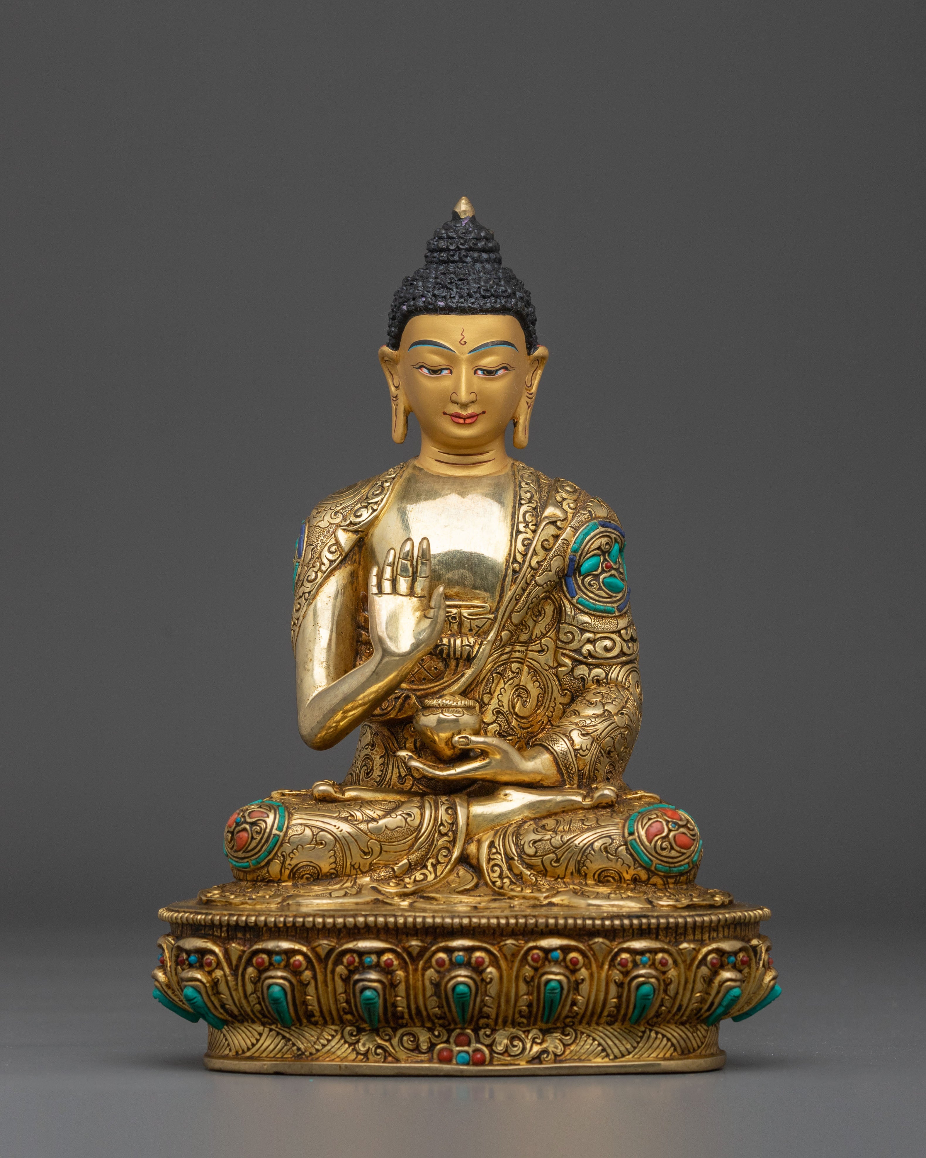 Gold Gilded Amogasiddhi Statue | Symbol of Fearlessness