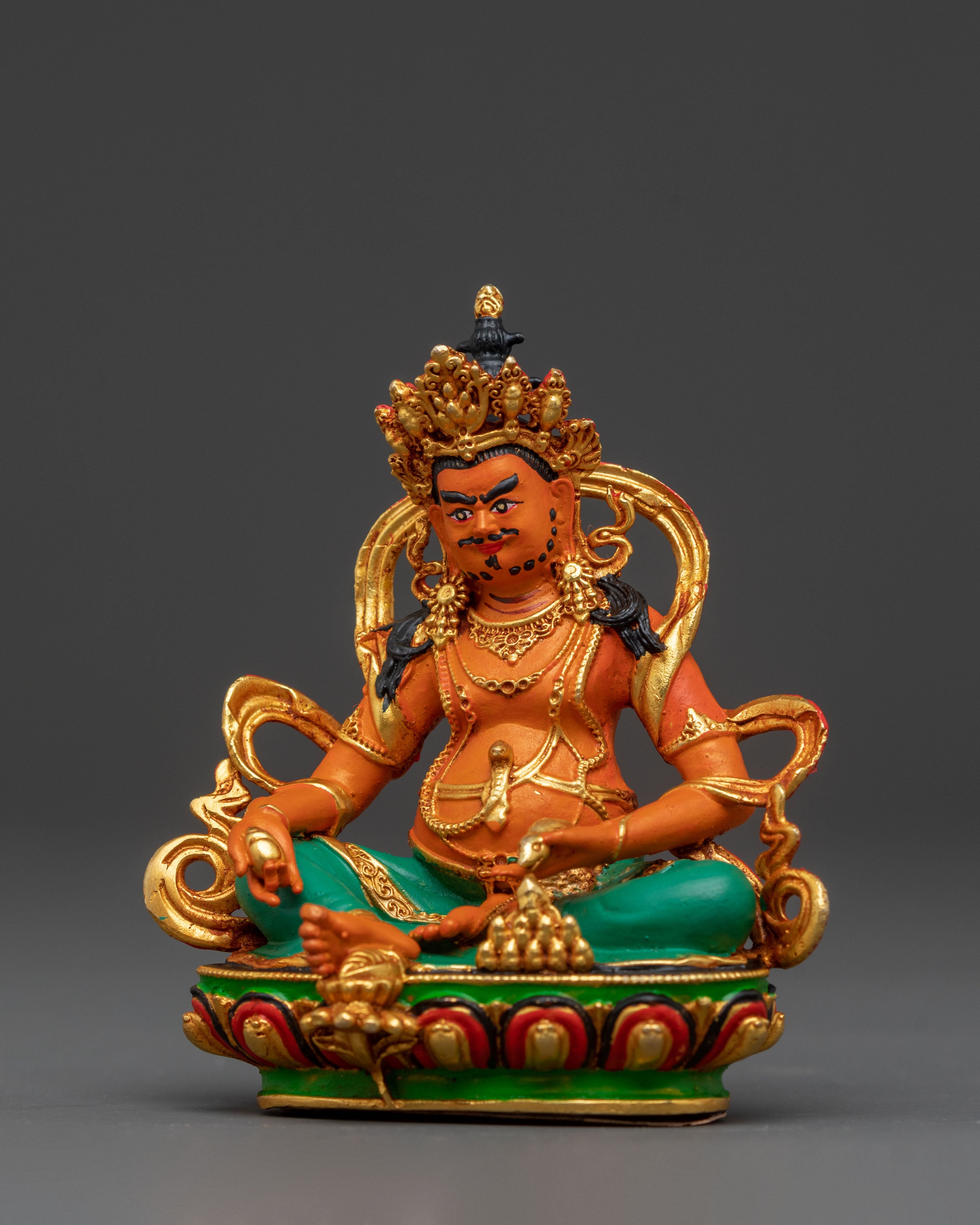 Copper Statue of Wealth Deity Dzambhala – Handcrafted Serenity