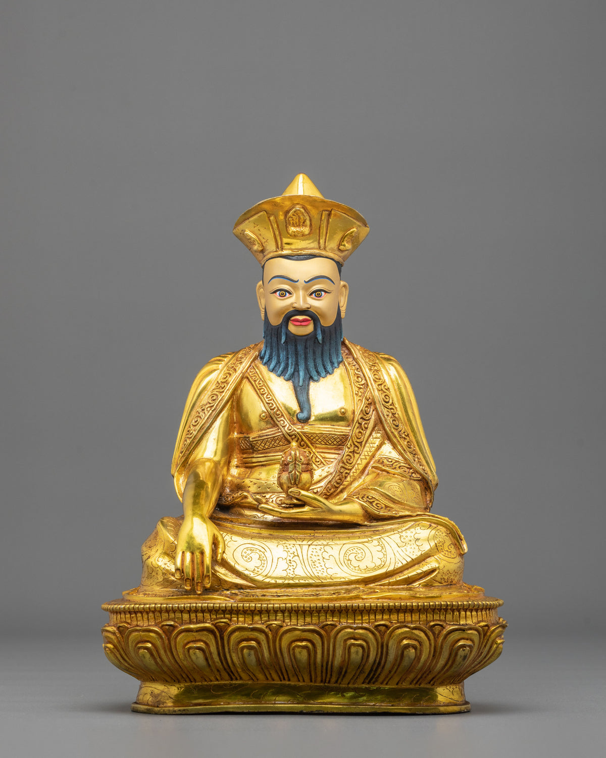 Guru Shapdum Tibetan Buddhist Sculpture: Sacred Master Statue