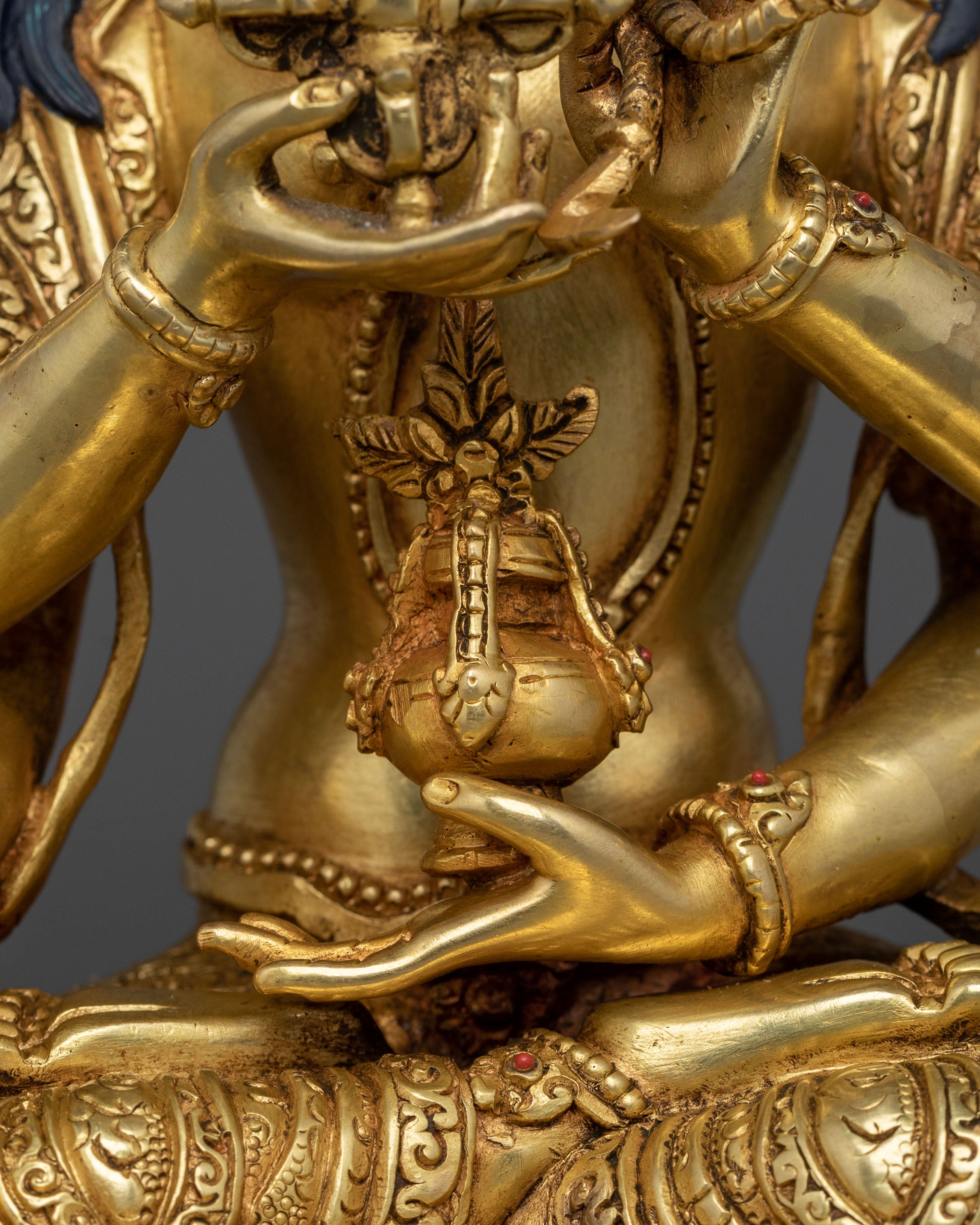 Namgyalma Buddhist Statue: Handcrafted 24K Gold Gilded Statue