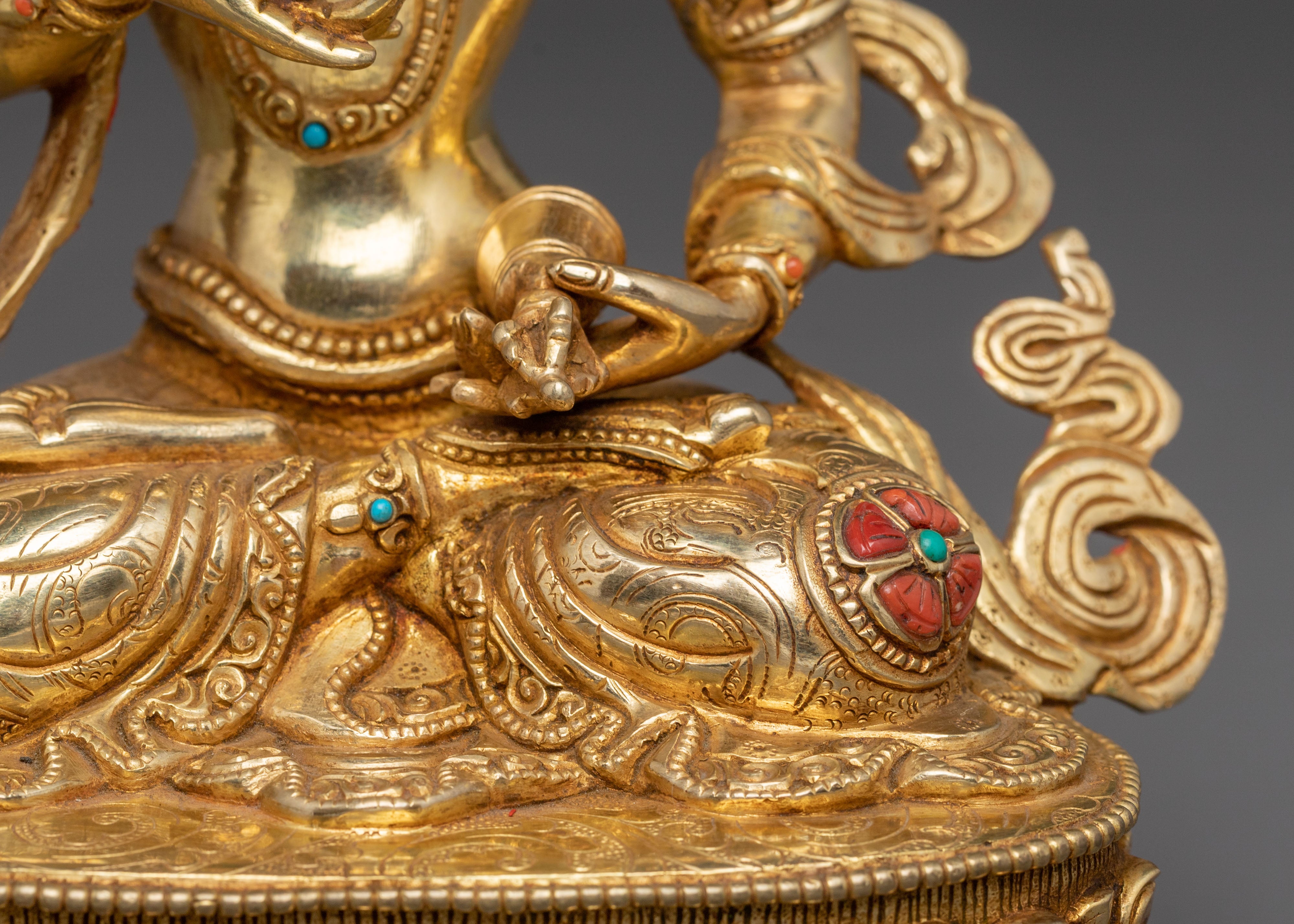 Handcrafted Holy Vajrasattva Statue – 24K Gold Gilded Copper