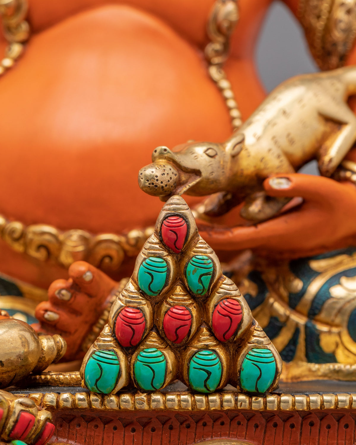 Dzambhala Fire Gold Gilded Sculpture | Wealth God