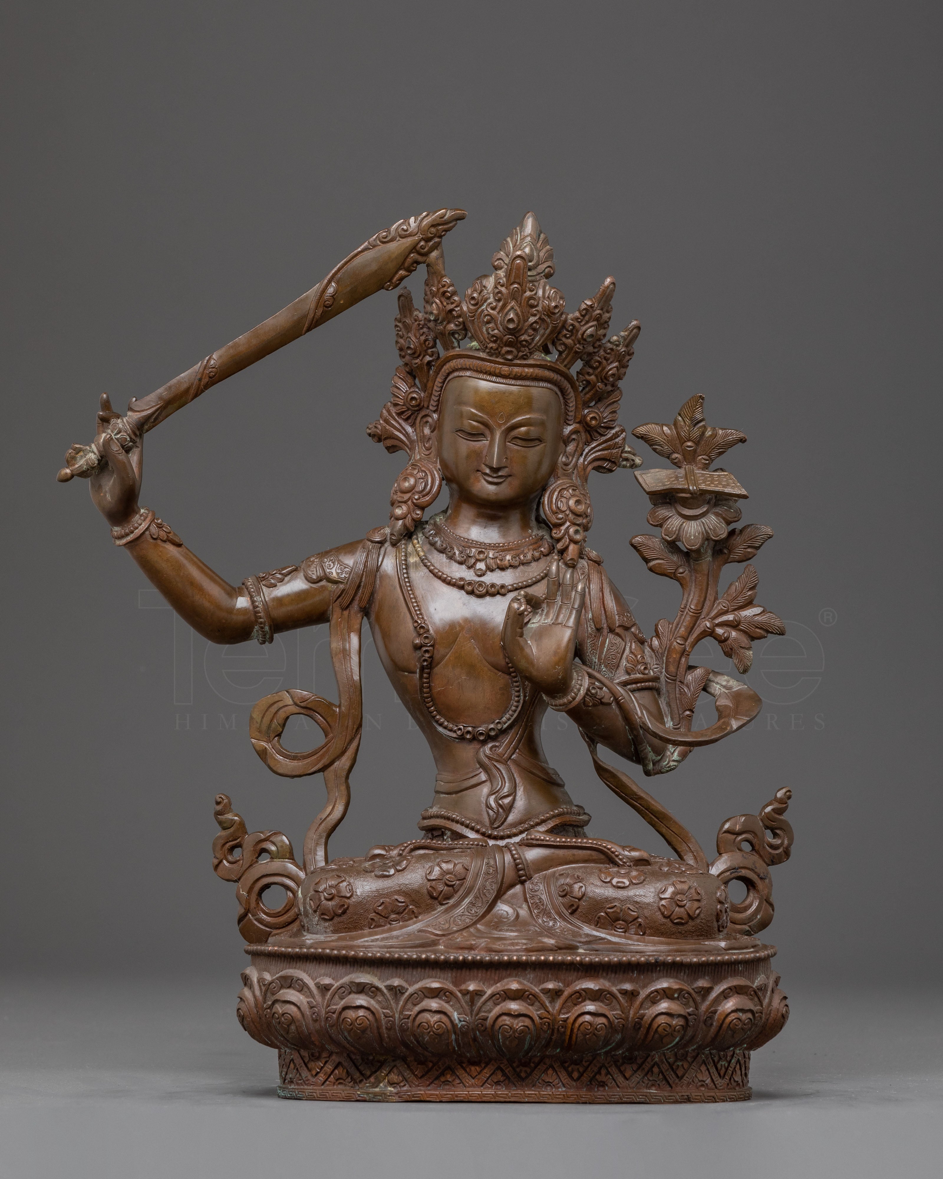 Handmade Tibetan Manjushri Bodhisattva Statue 