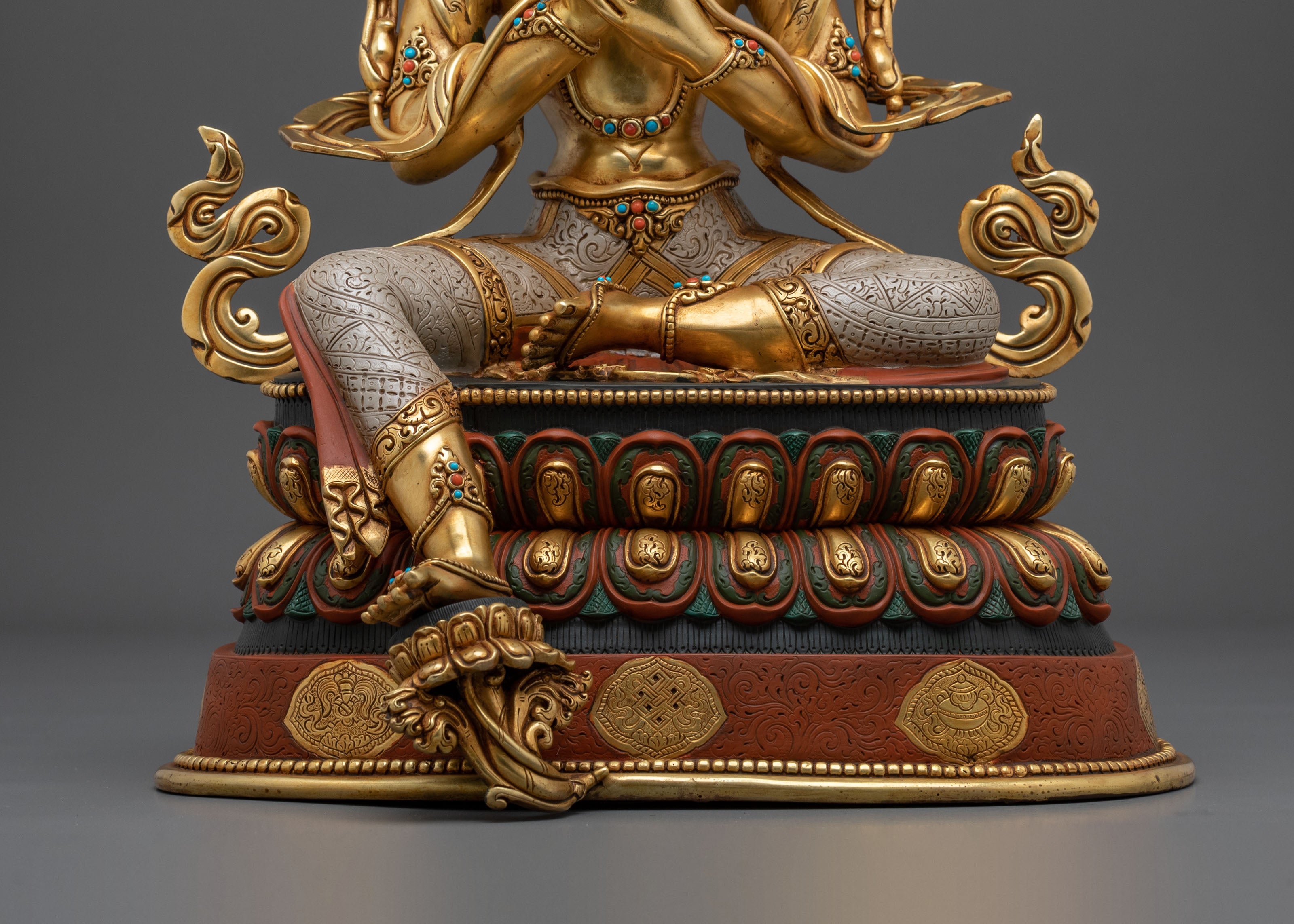 Tikshna Manjushri Meditation Statue | 24K Gold Gilded Copper Sculpture
