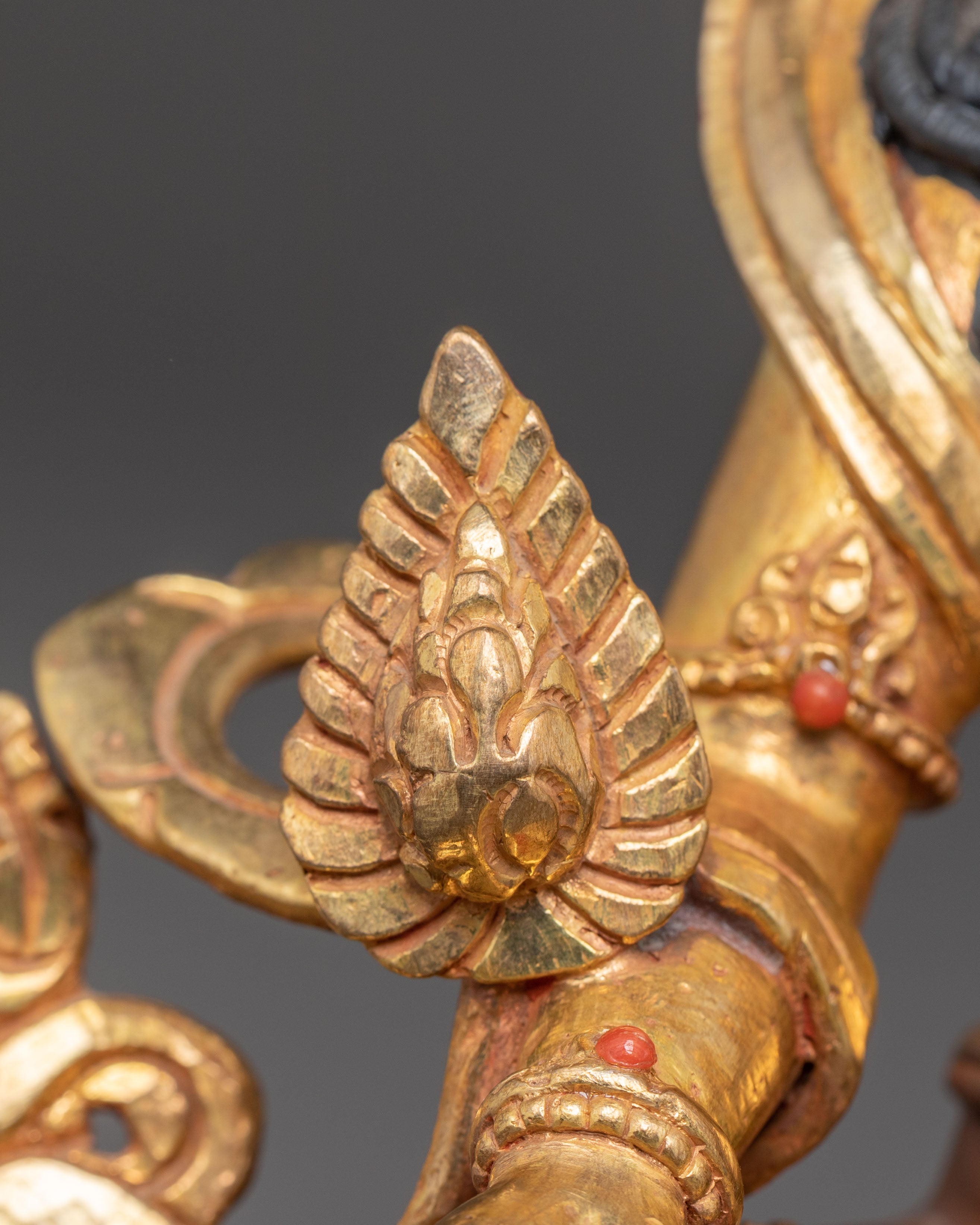 Handmade 24K Gold Glided Ksitigarbha Statue | Meditation and Spiritual Altar Decor