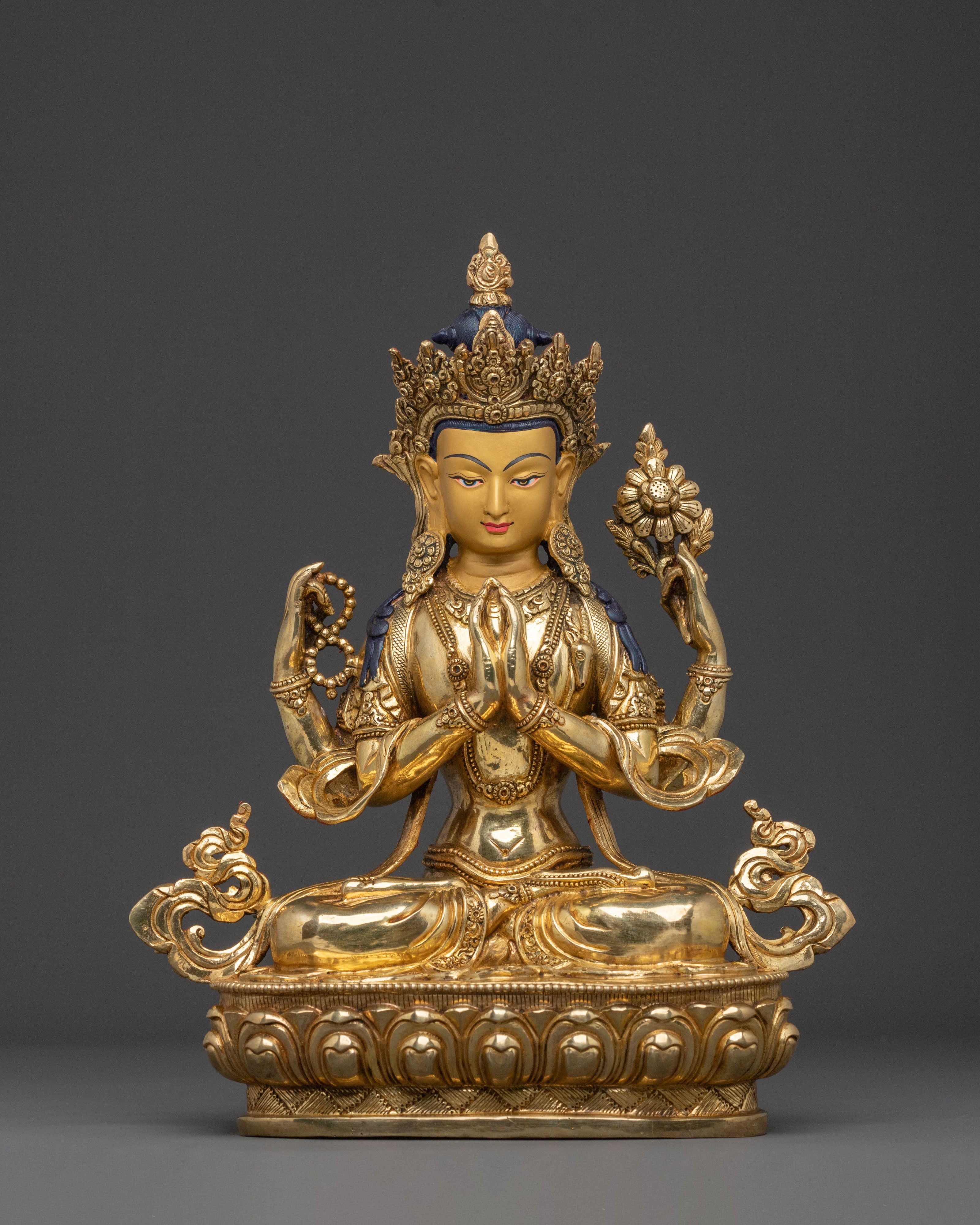 Four Armed Chenrezig Compassion Statue | Bodhisattva of Infinite Mercy