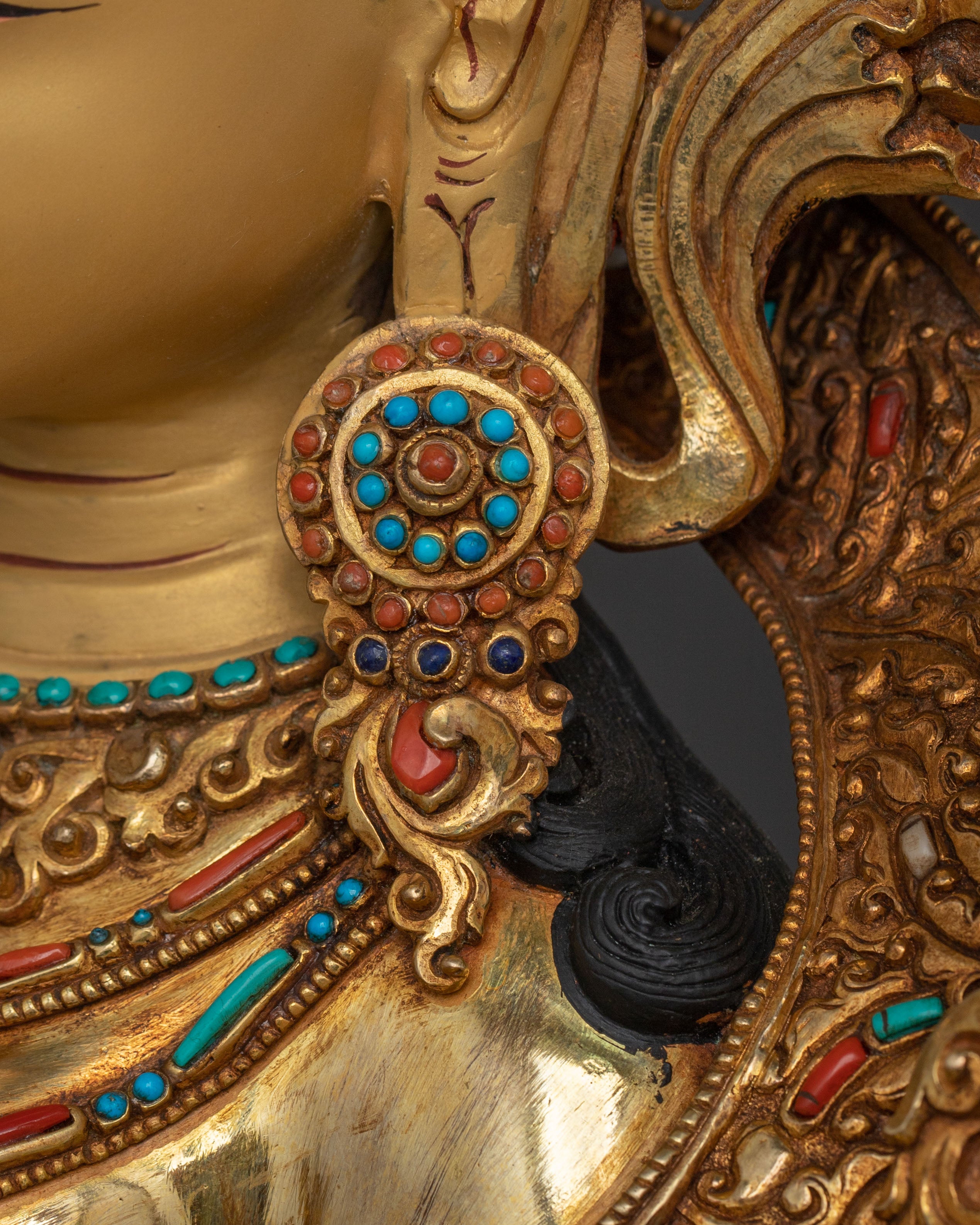 Goddess of Compassion: Green 24K Gold Glided Tara Statue