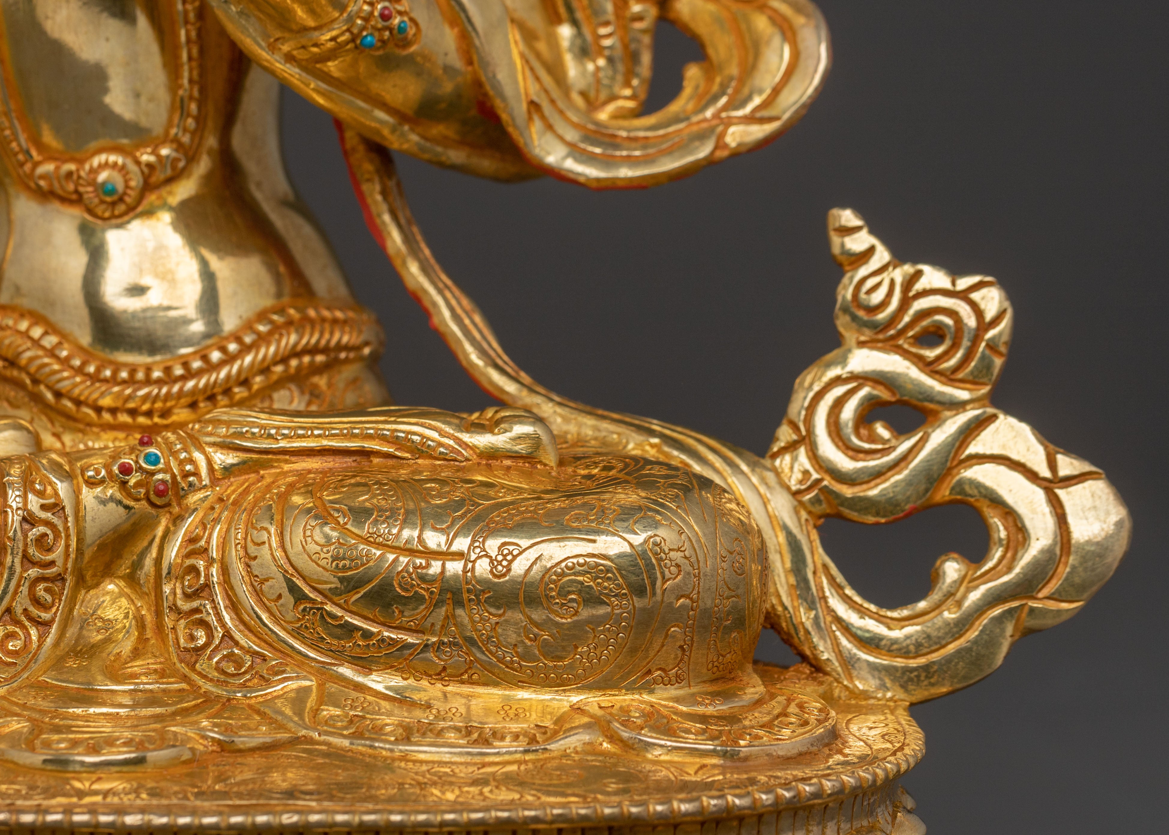 Manjushri Bodhisattva: 24K Gold Gilded Wisdom Statue