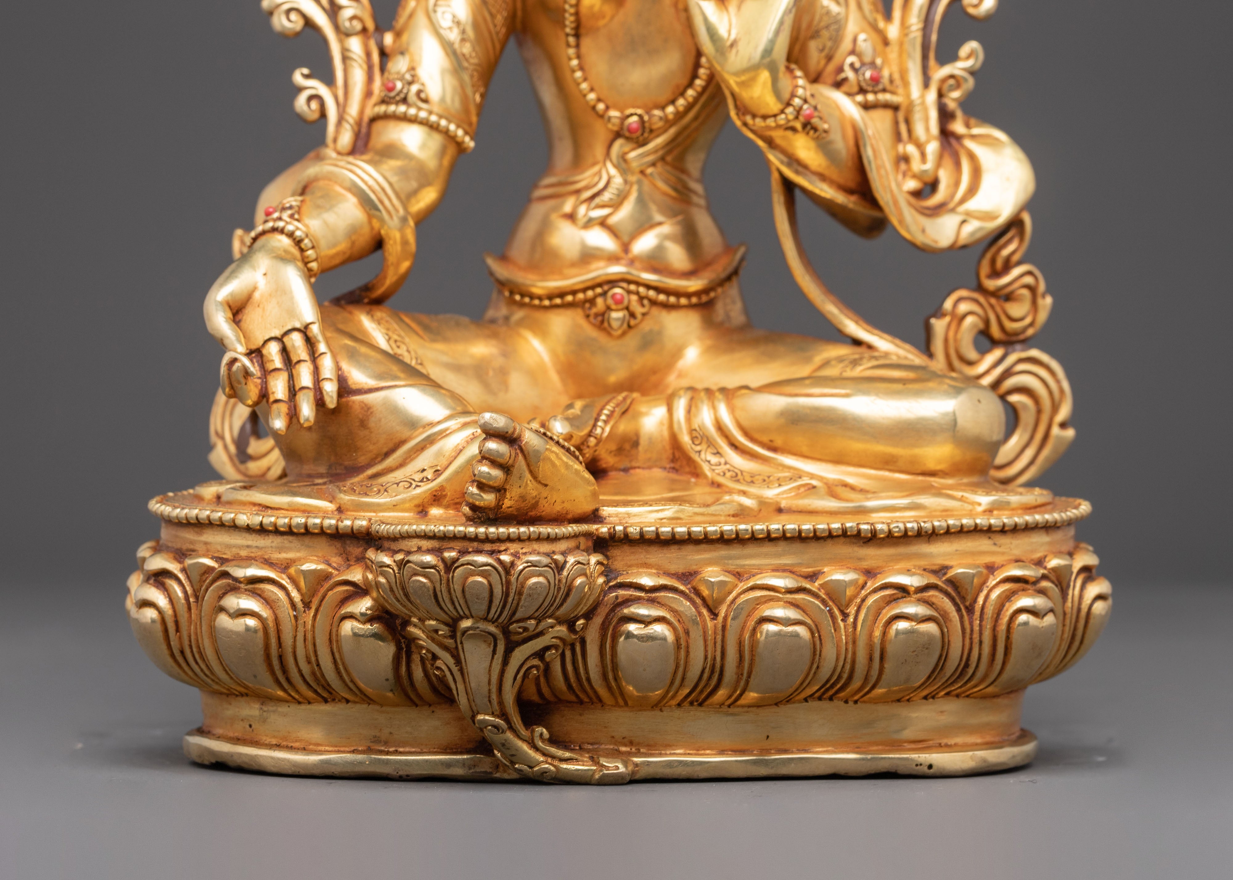Handcrafted Mother Green Tara Sculpture for Altar