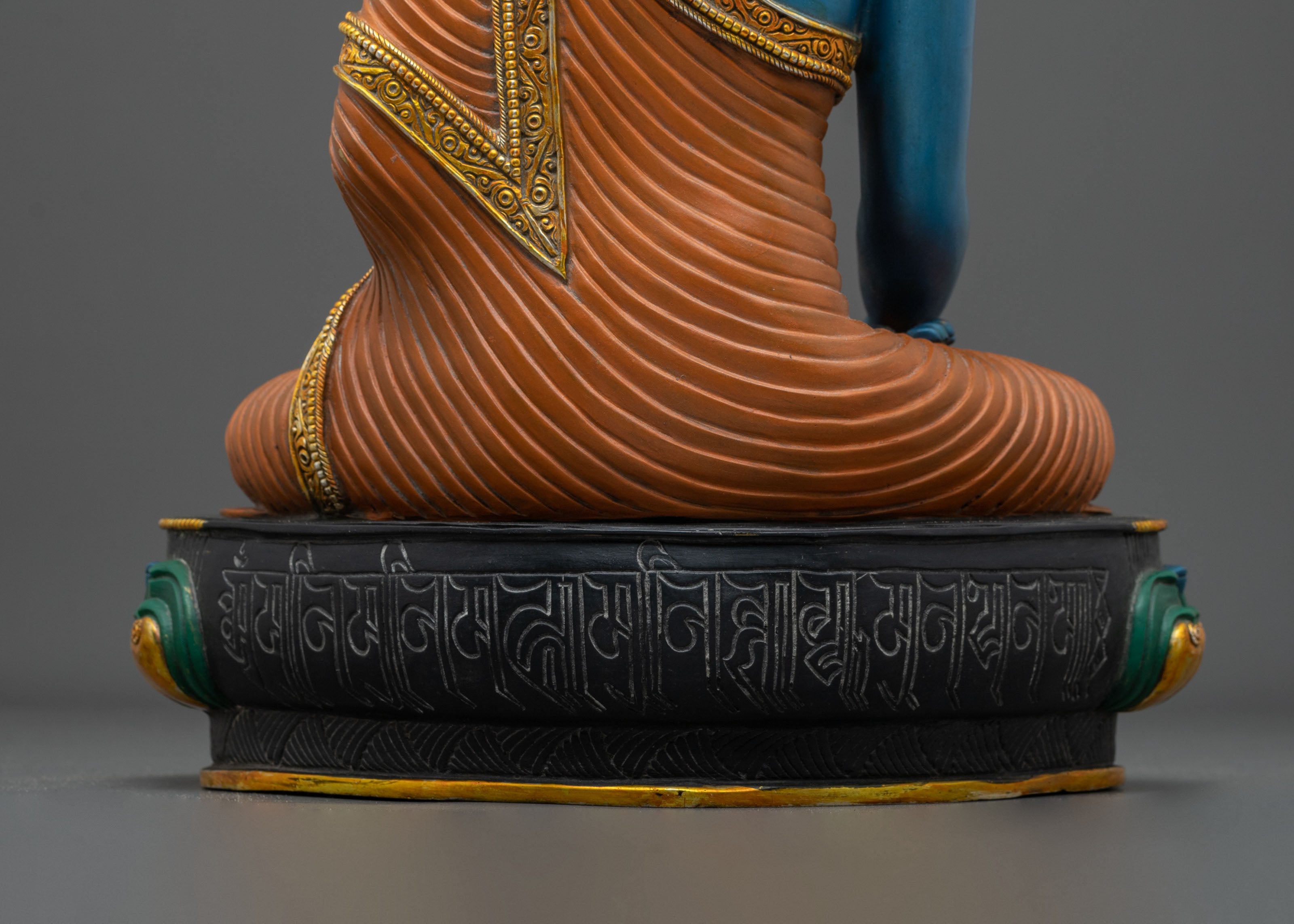 Tibetan Buddhist Mitrugpa Sculpture | Gold Painted Copper Statue