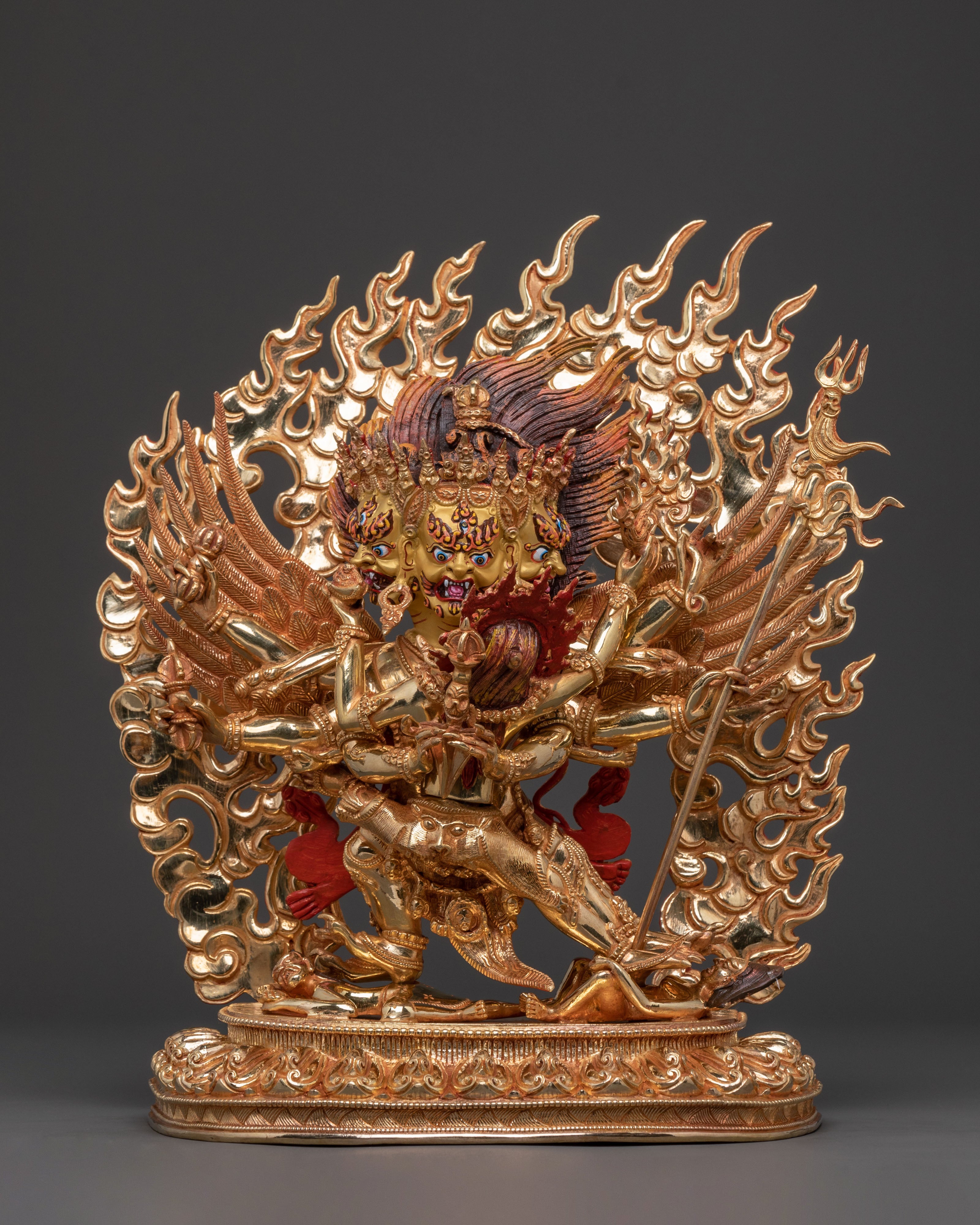 Vajrakilaya Statue – Handcrafted 24K Gold Gilded