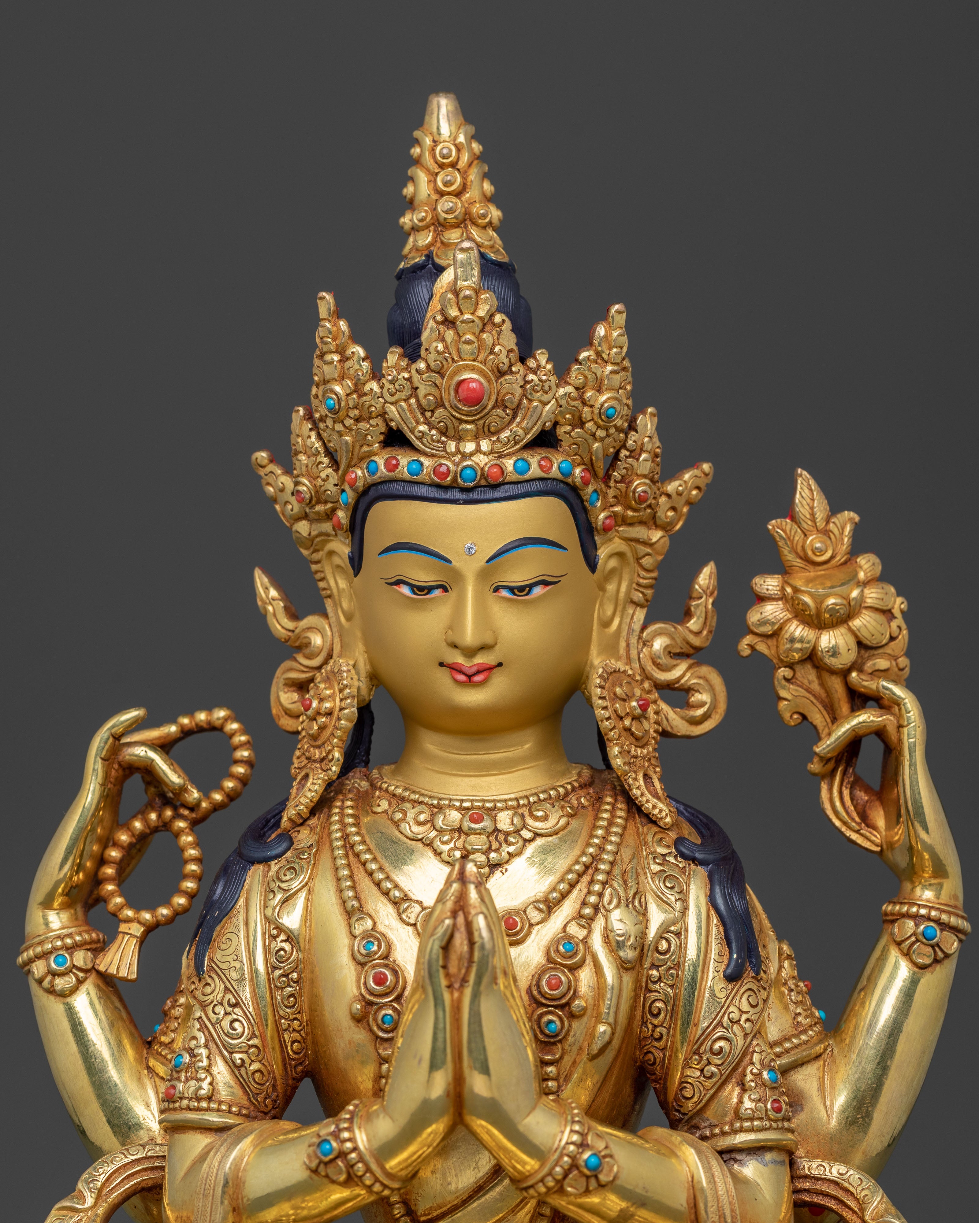 Chenrezig Statue: Four Armed Bodhisattva