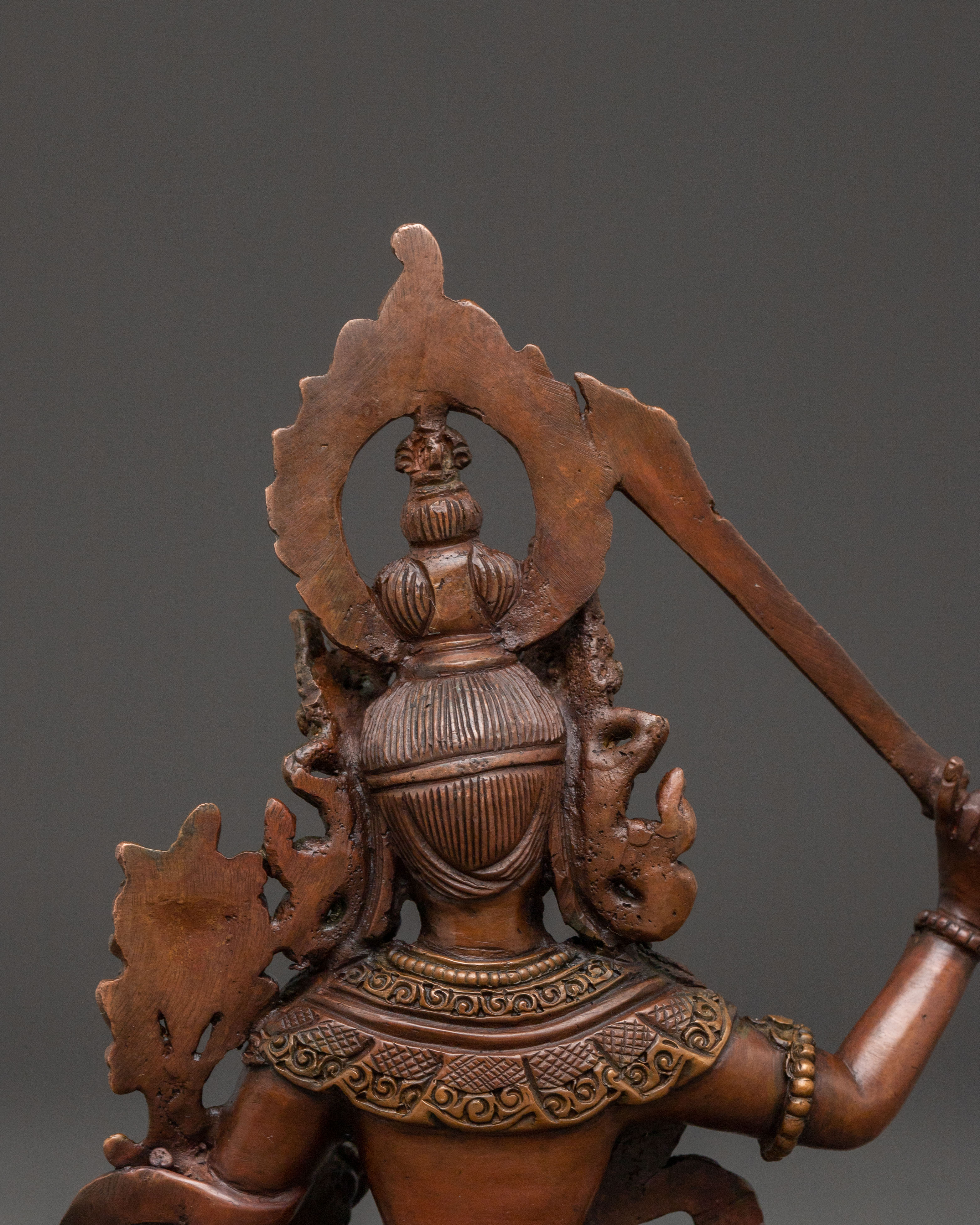 Tibetan Manjushri Handcrafted Statue - Oxidized Copper Statue