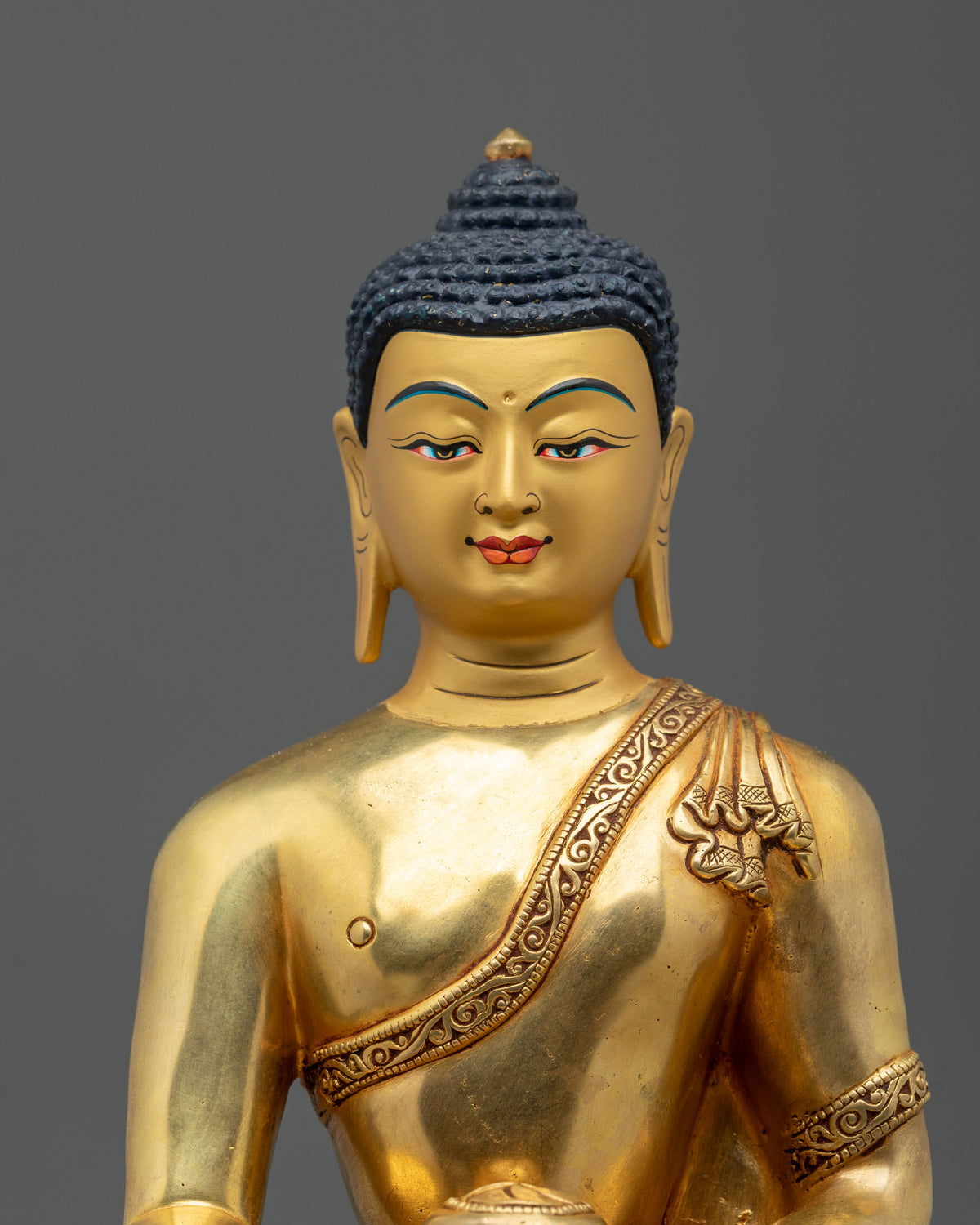 Shakyamuni Buddha Copper Statue | 24k Gold Gilded Figurine