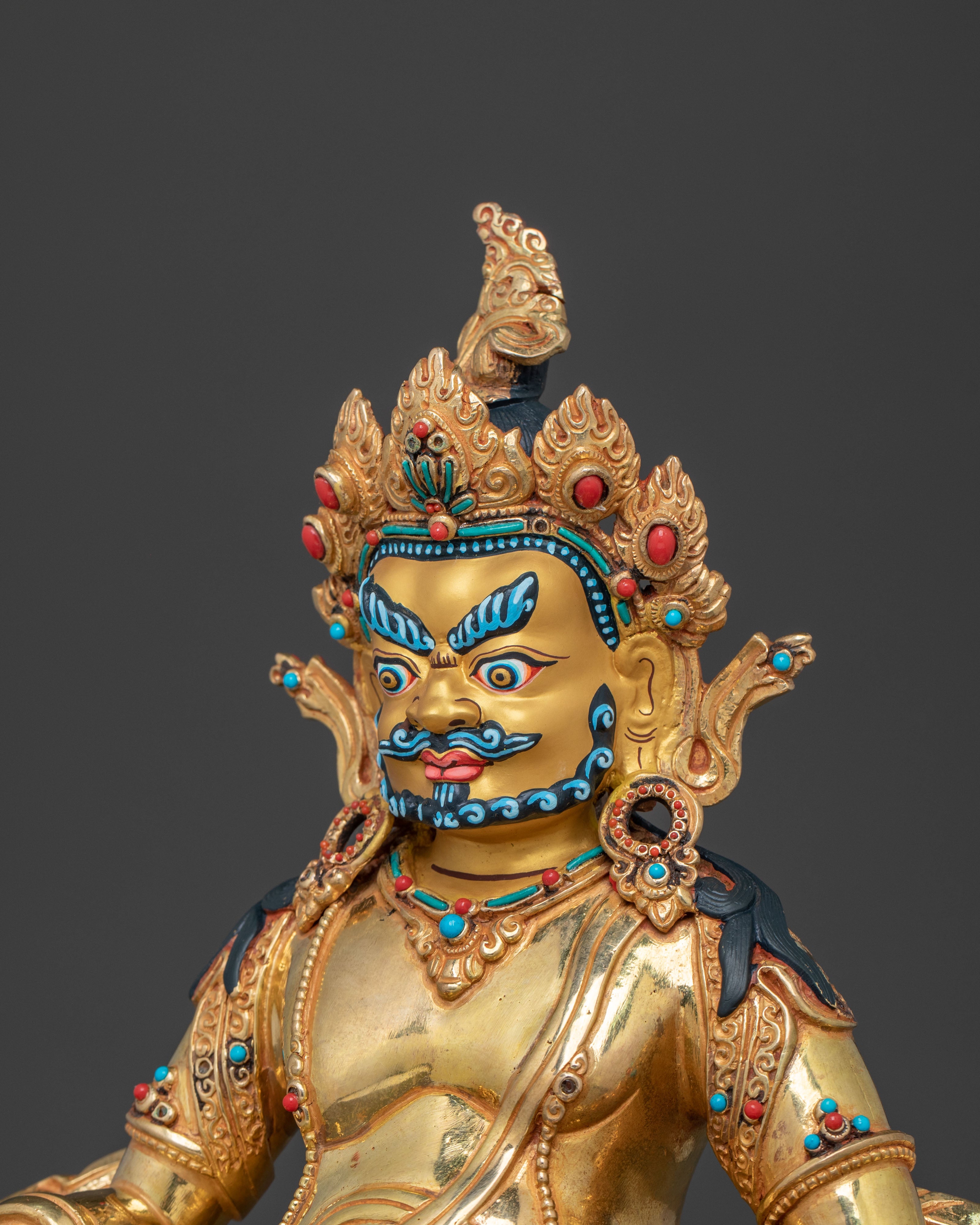God Dzambhala 24k Gold Gilded Statue for Abundance
