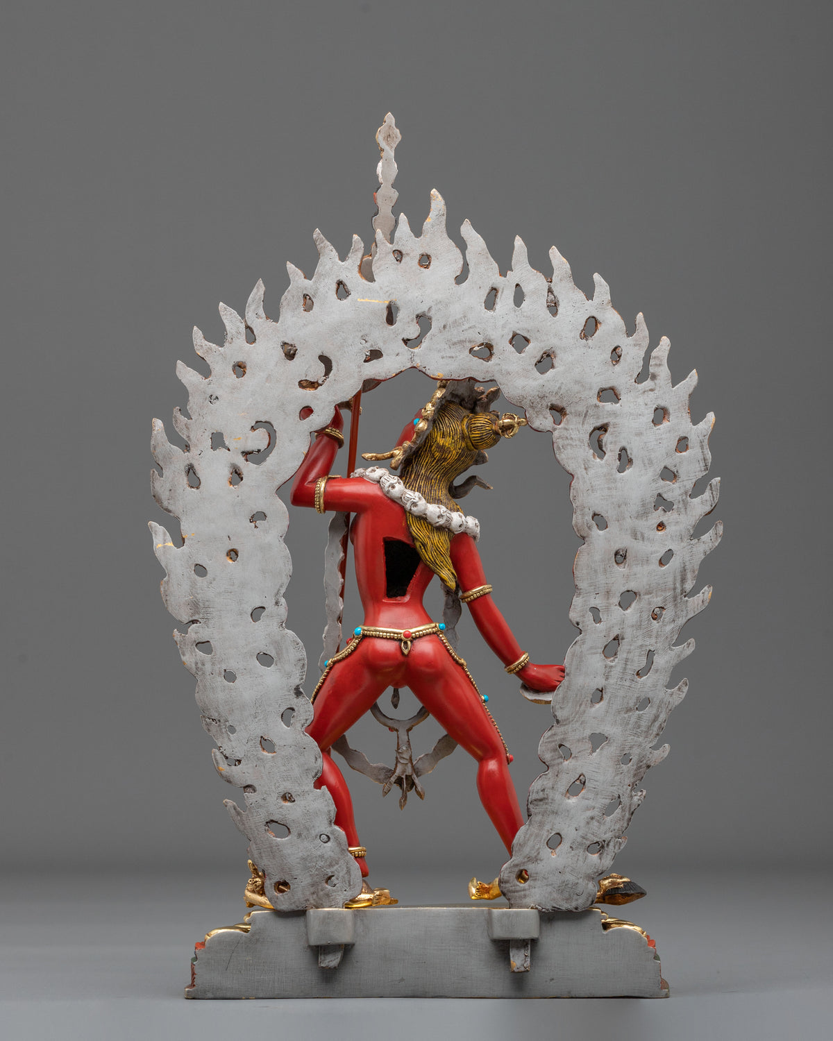 Copper Vajrayogini Statue with Gold and Acrylic Painting | Flame of Wisdom
