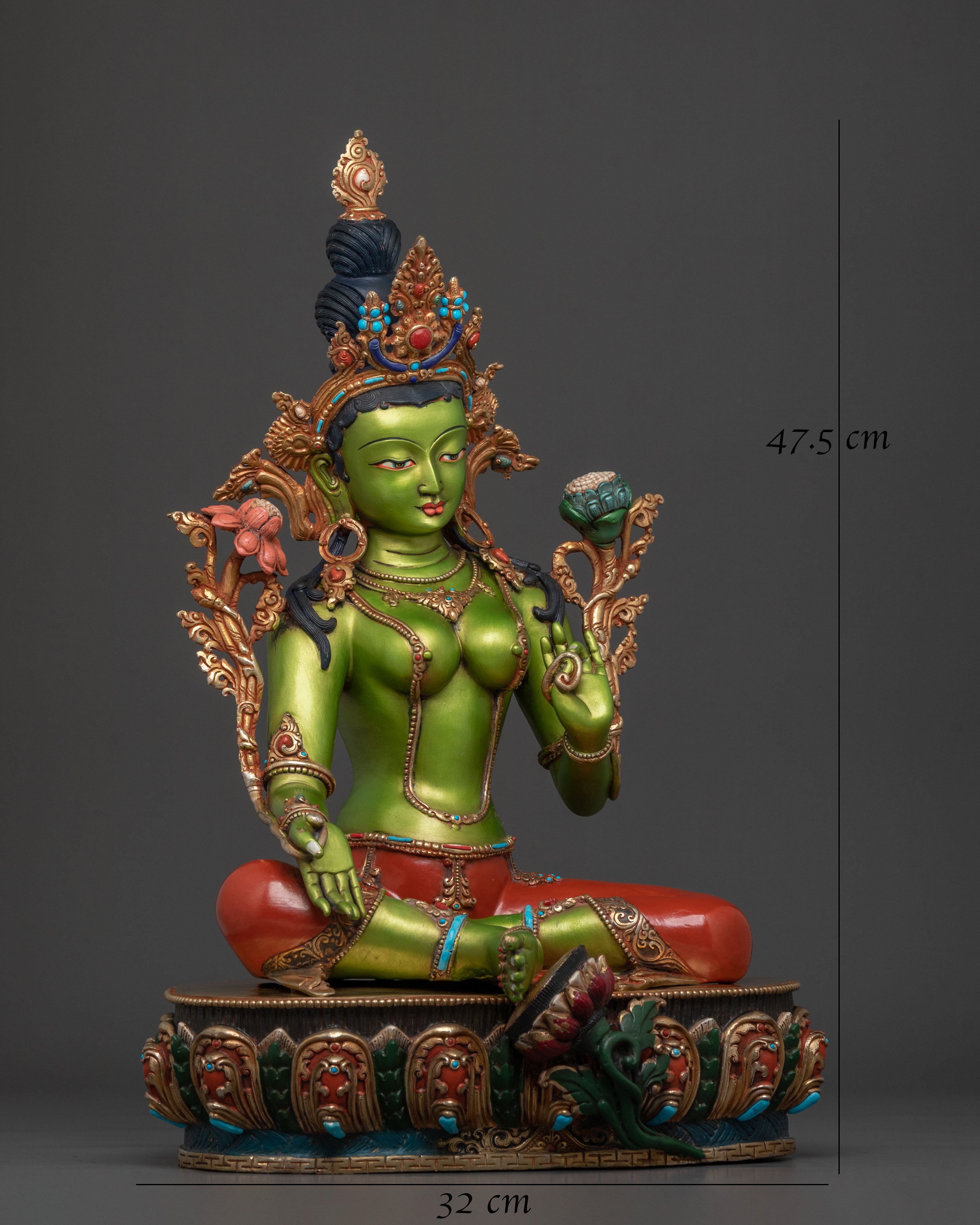 Sacred Guardian Green Tara Statue | Home Decor