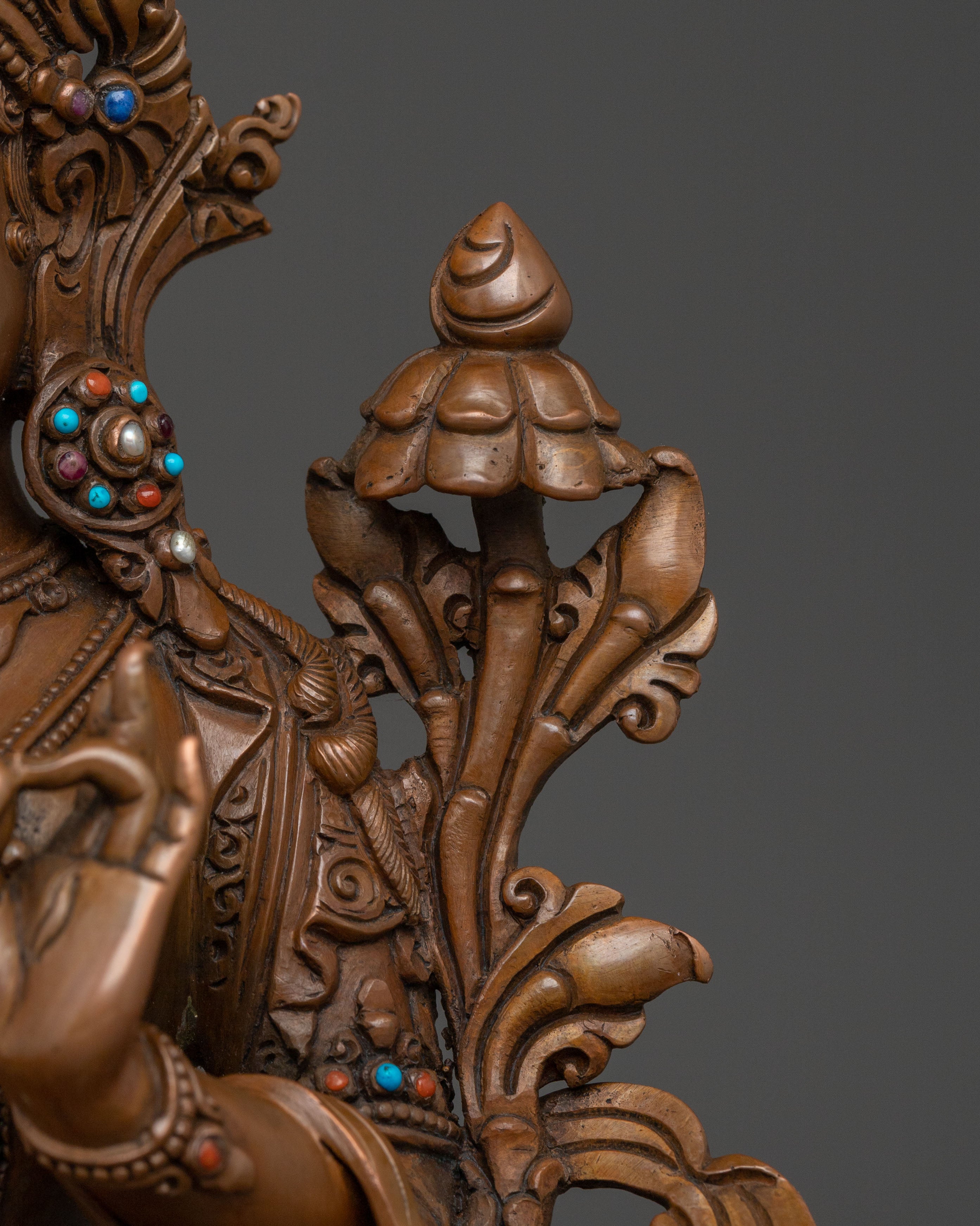 Sita Tara "White Tara" Statue | Oxidized Copper Goddess Figurine