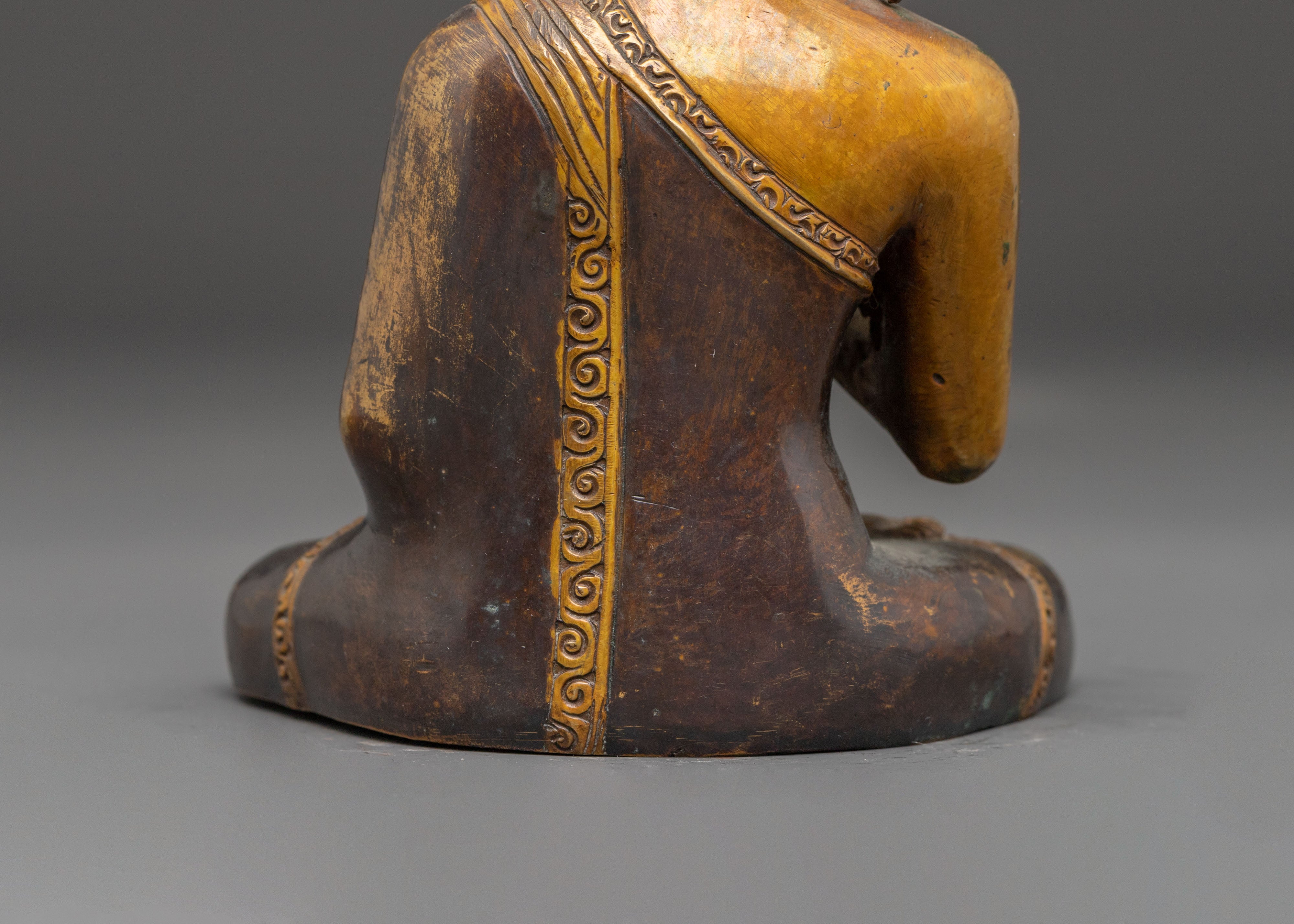 Handmade Amogasiddhi Oxidized Copper Statue | Altar Decor for Meditation