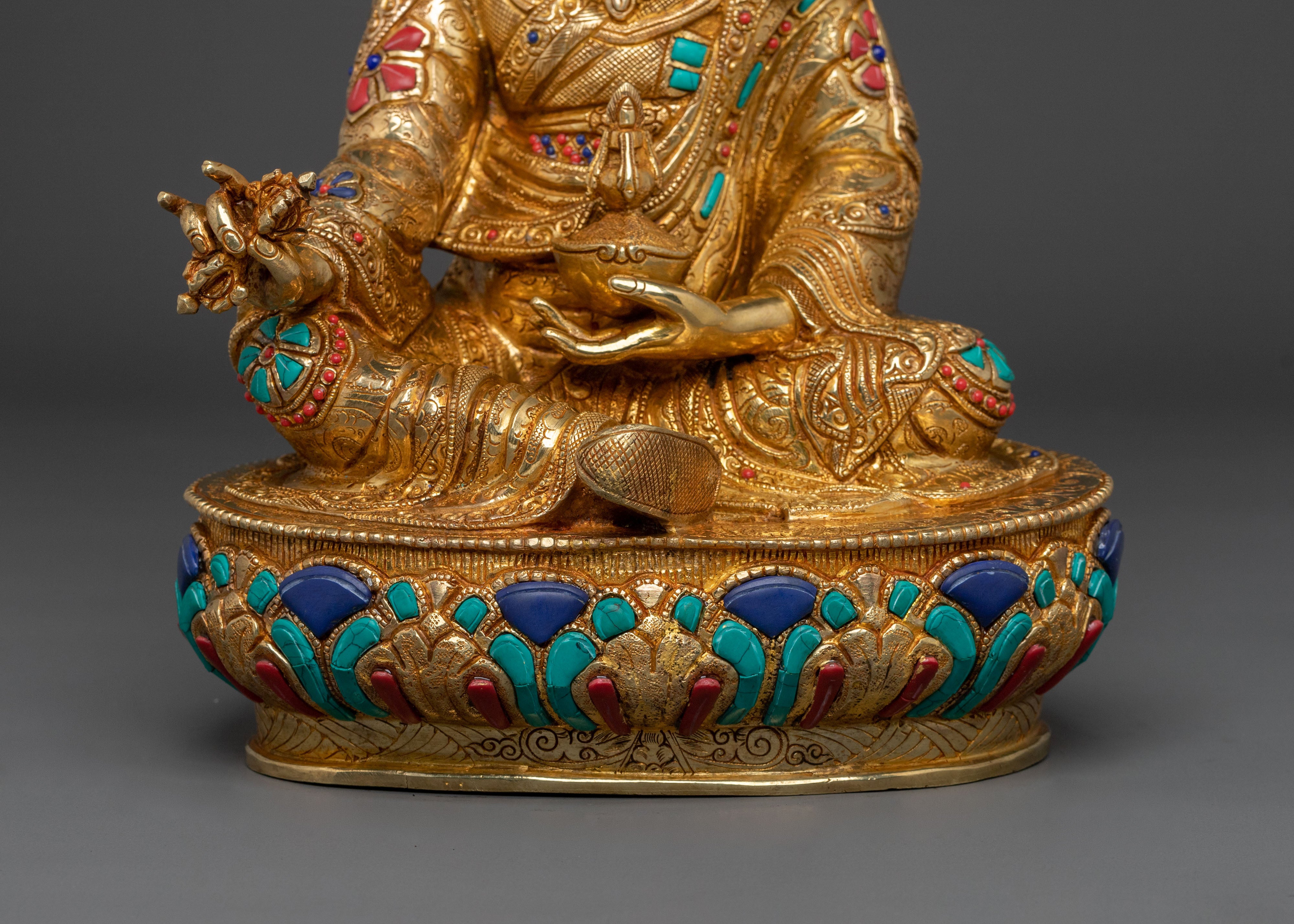 Tibetan Guru Rinpoche Sculpture: Wisdom Figurine