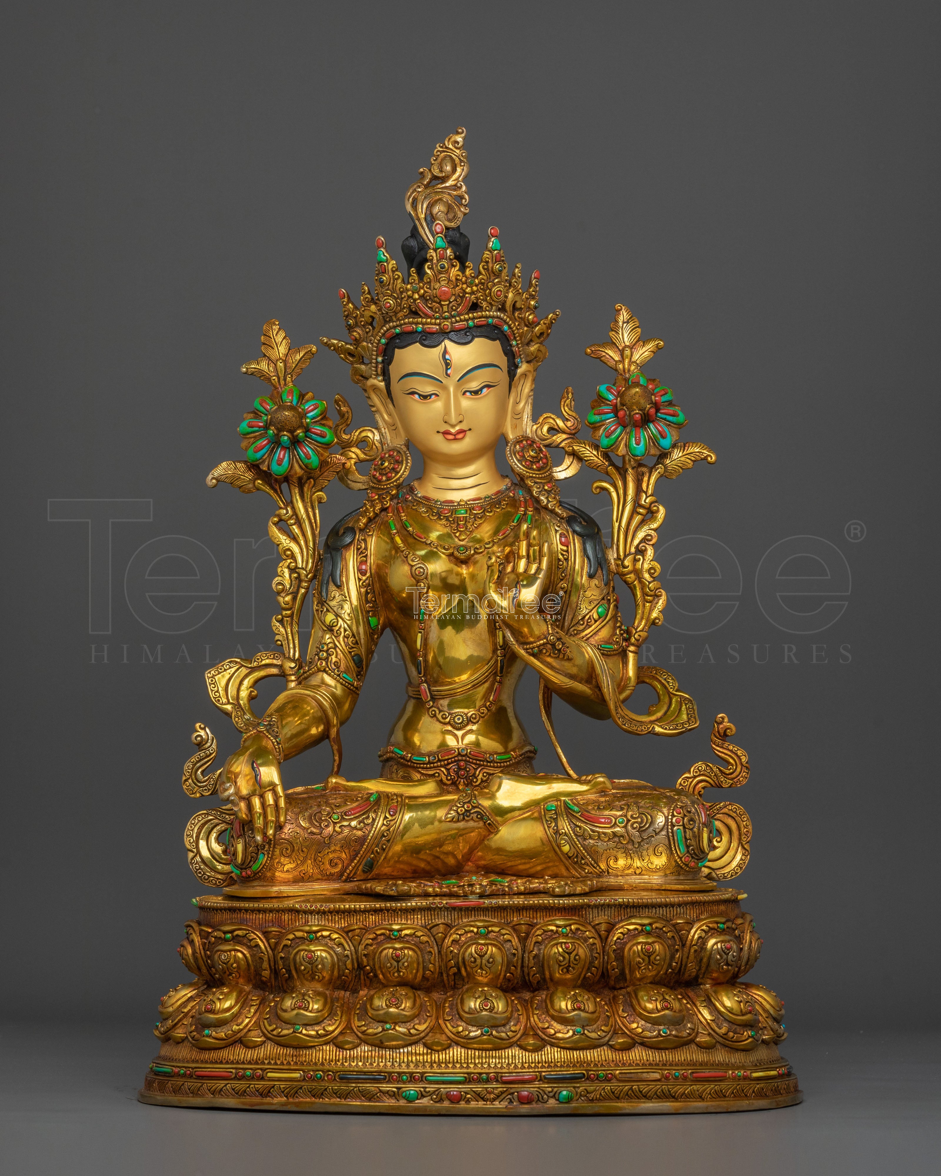 Tibetan Buddhist Goddess White Tara Statue | Longevity Deity Sculpture