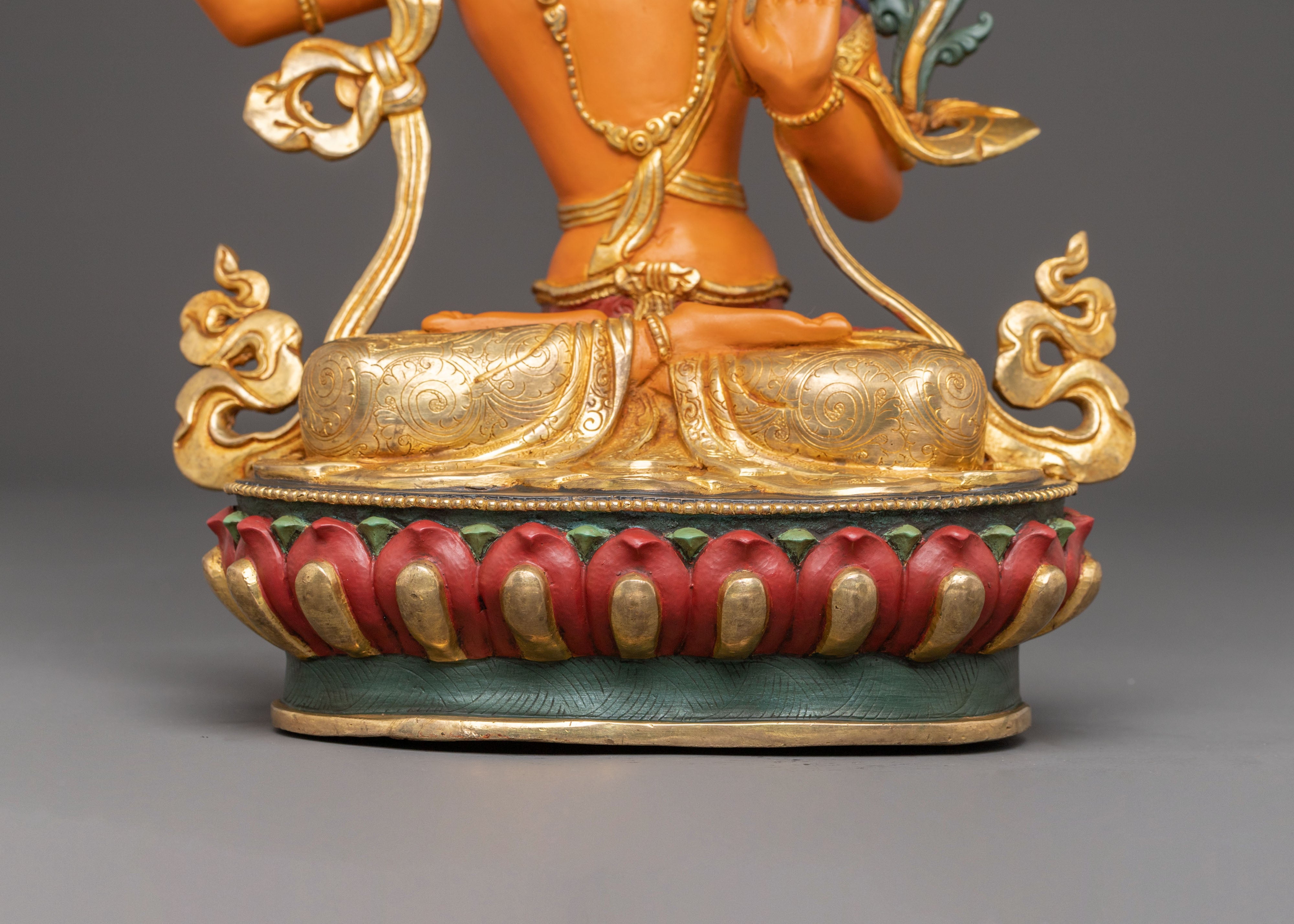 Manjushri Golden Statue of Power and Wisdom | Meditation Deity