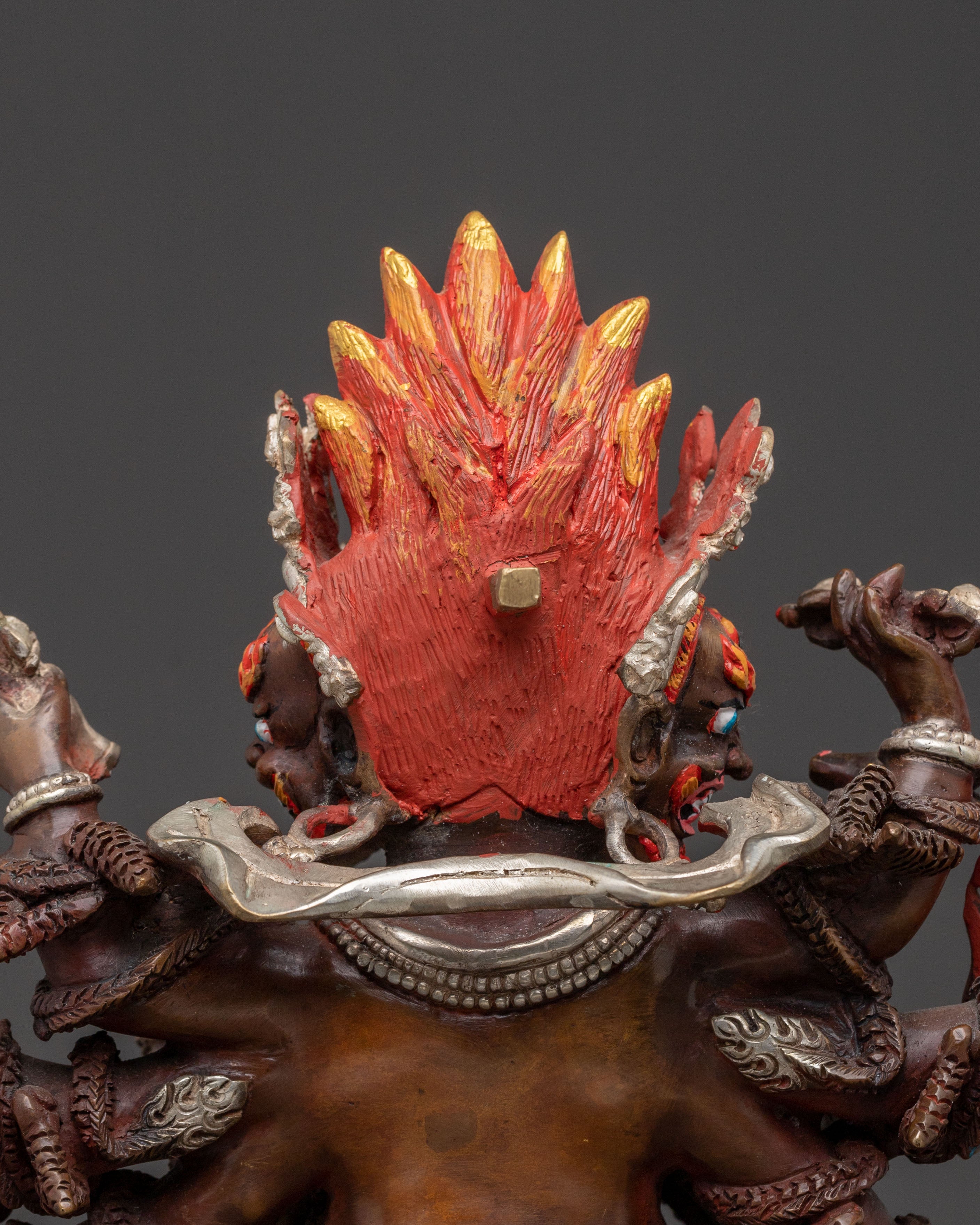 Uchusma Wrathful Deity Statue – Oxidized Copper