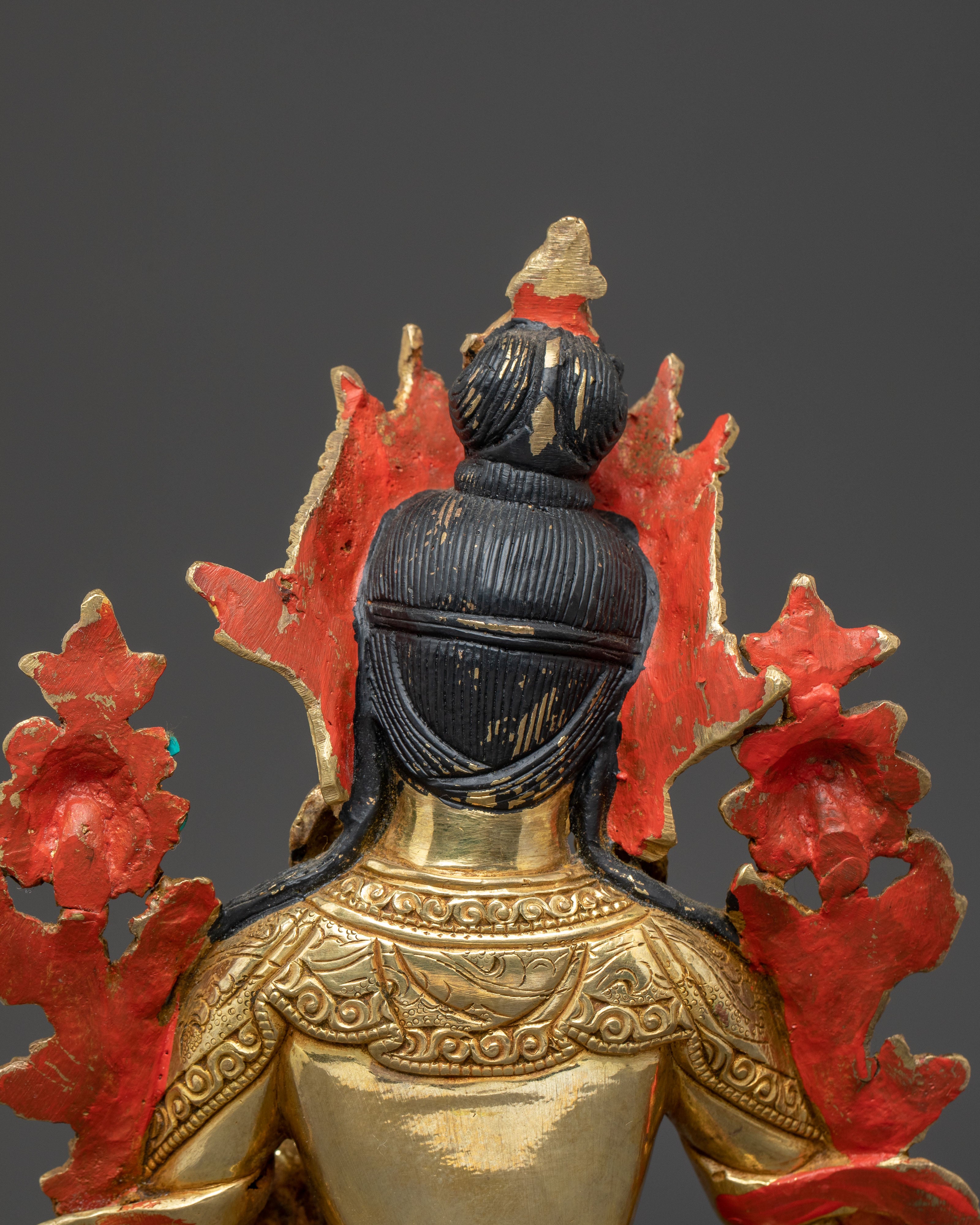 Green Tara Compassion Statue – Gilded Copper Artwork