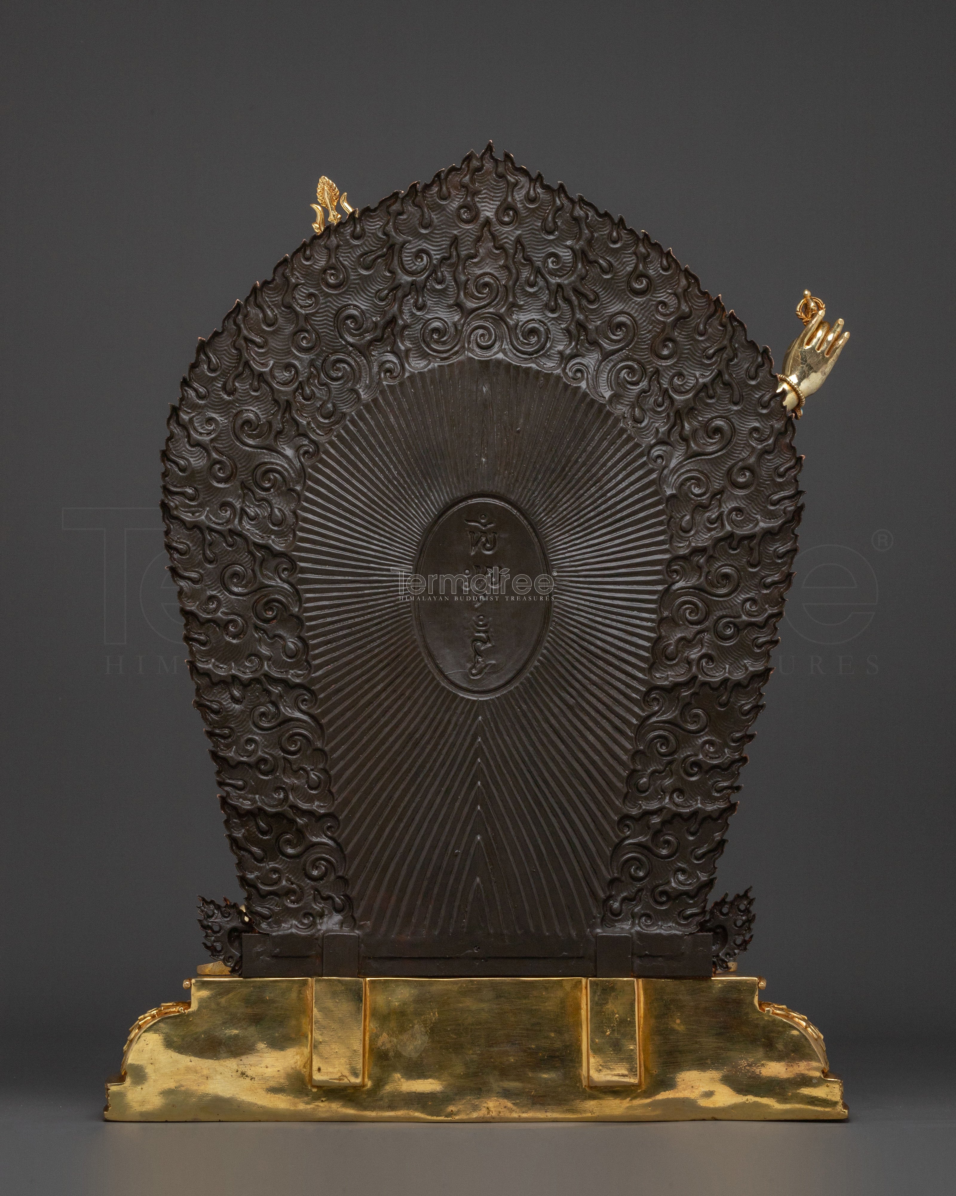 Standing Guru Rinpoche Sacred Sculpture | 24K Gold Gilded