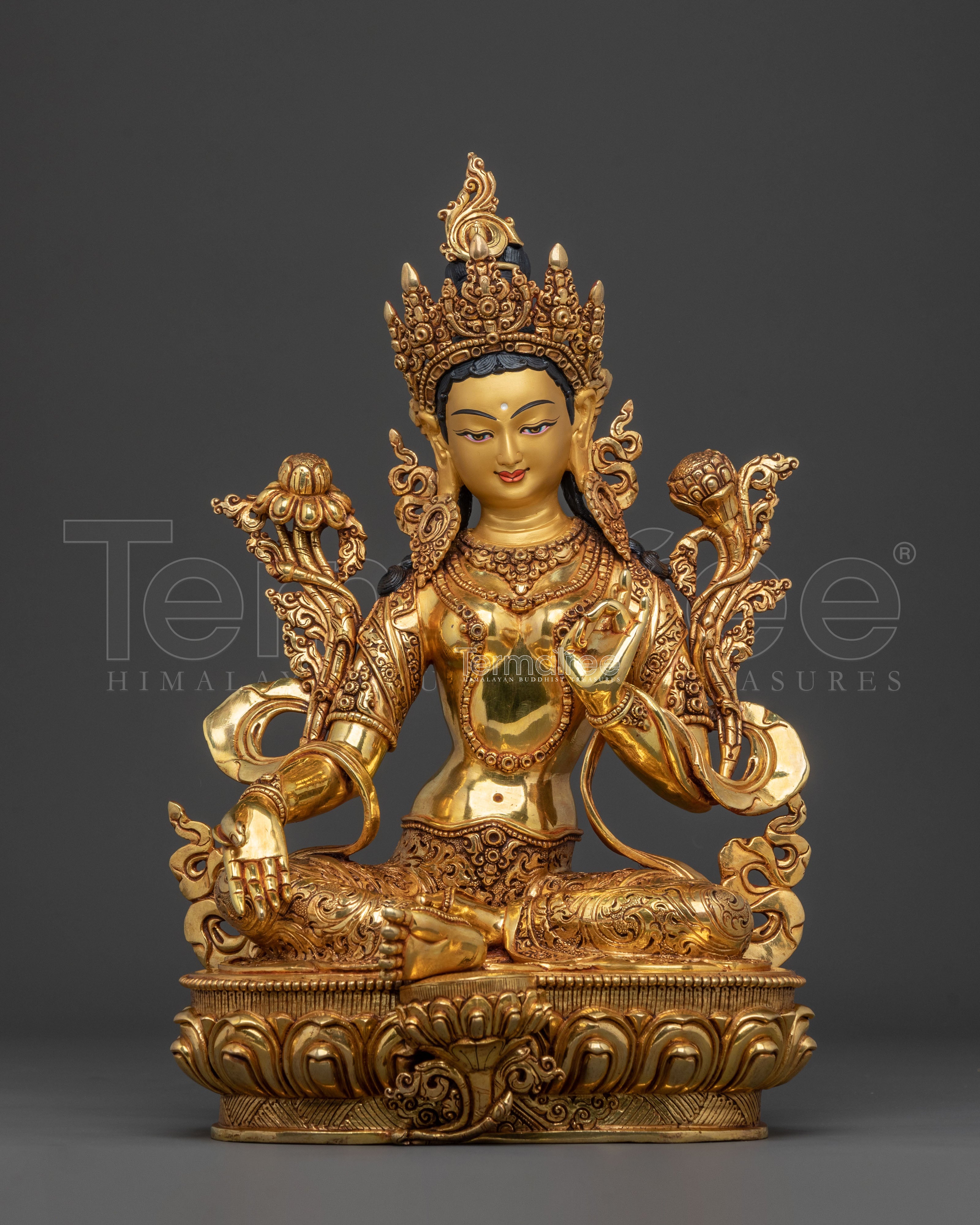 Sacred Protection Green Tara Statue: Compassionate Goddess