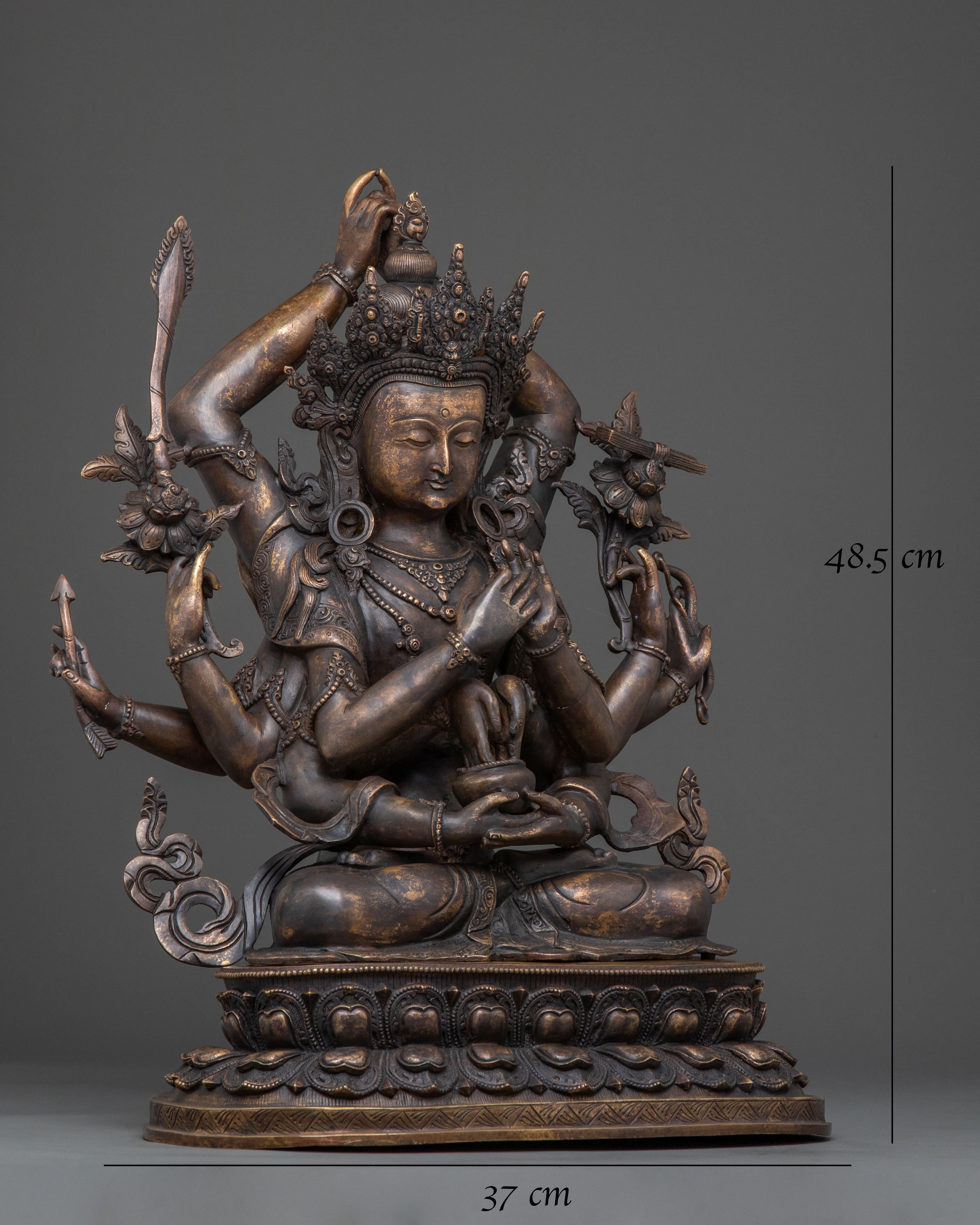 Namasangati Sacred Statue | Finish Oxidized Copper Buddhist Sculpture