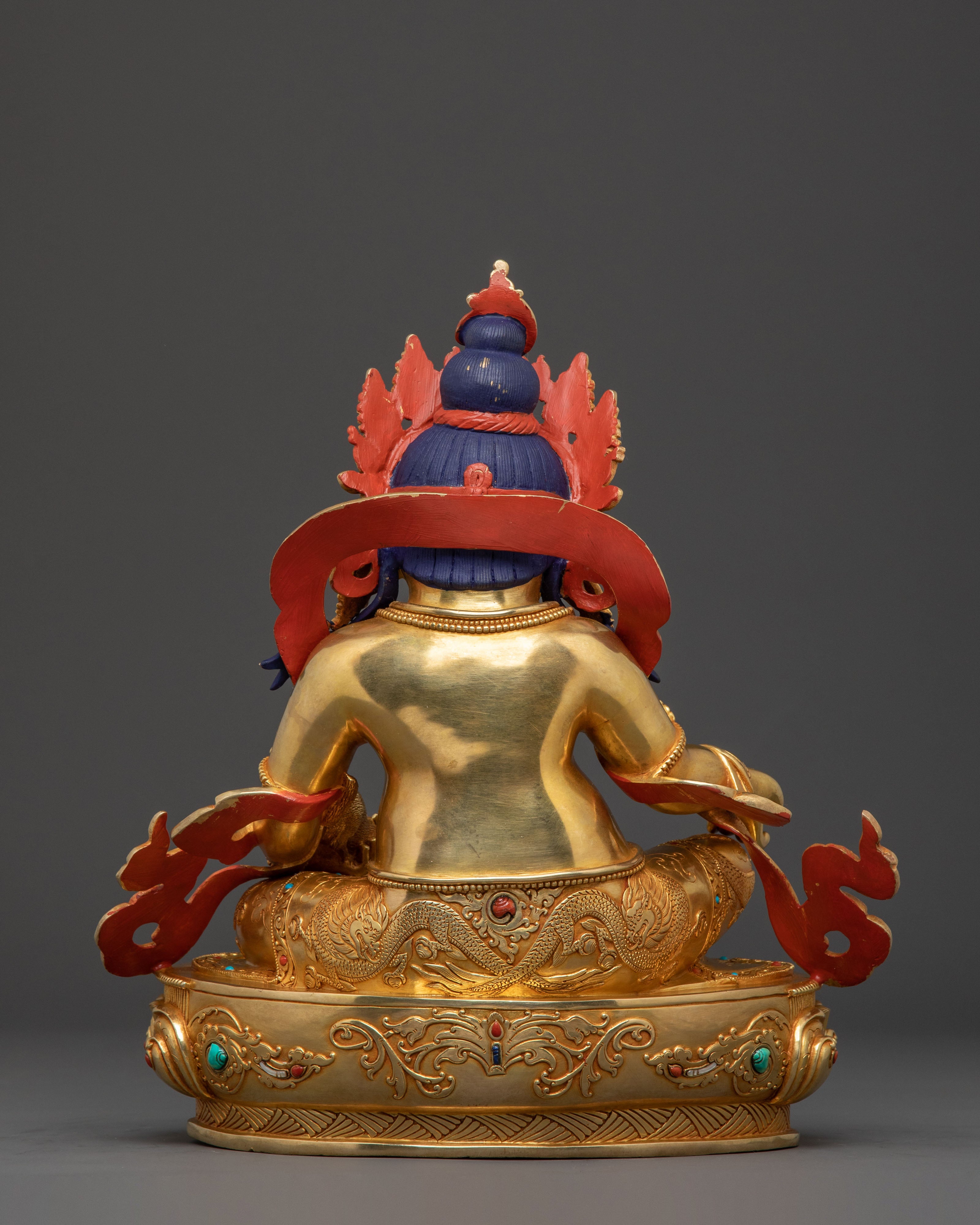 Dzambhala 24K Gold Gilded Statue | Wealth Deity