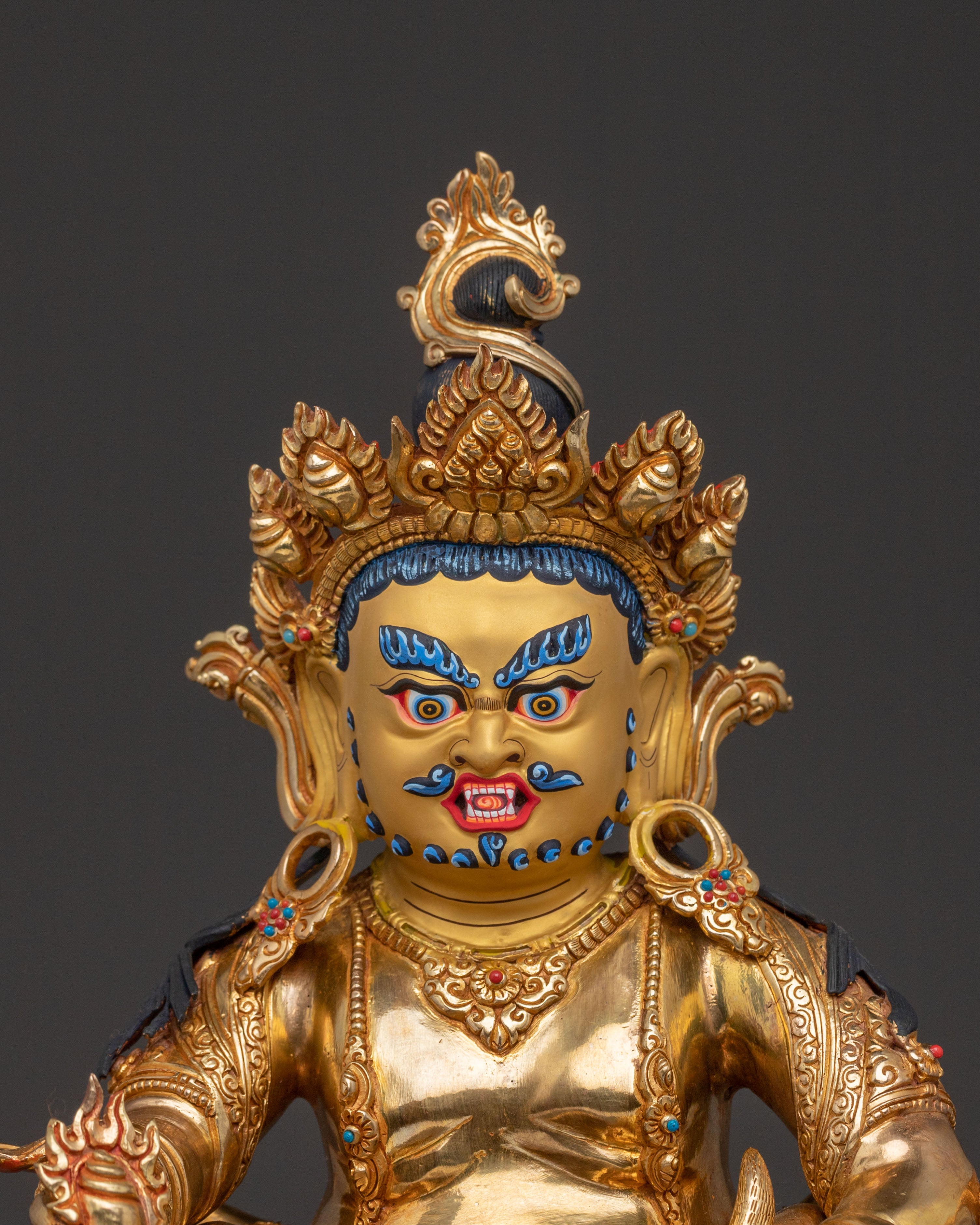 Green Dzambhala Spiritual Statue | Generosity Figure