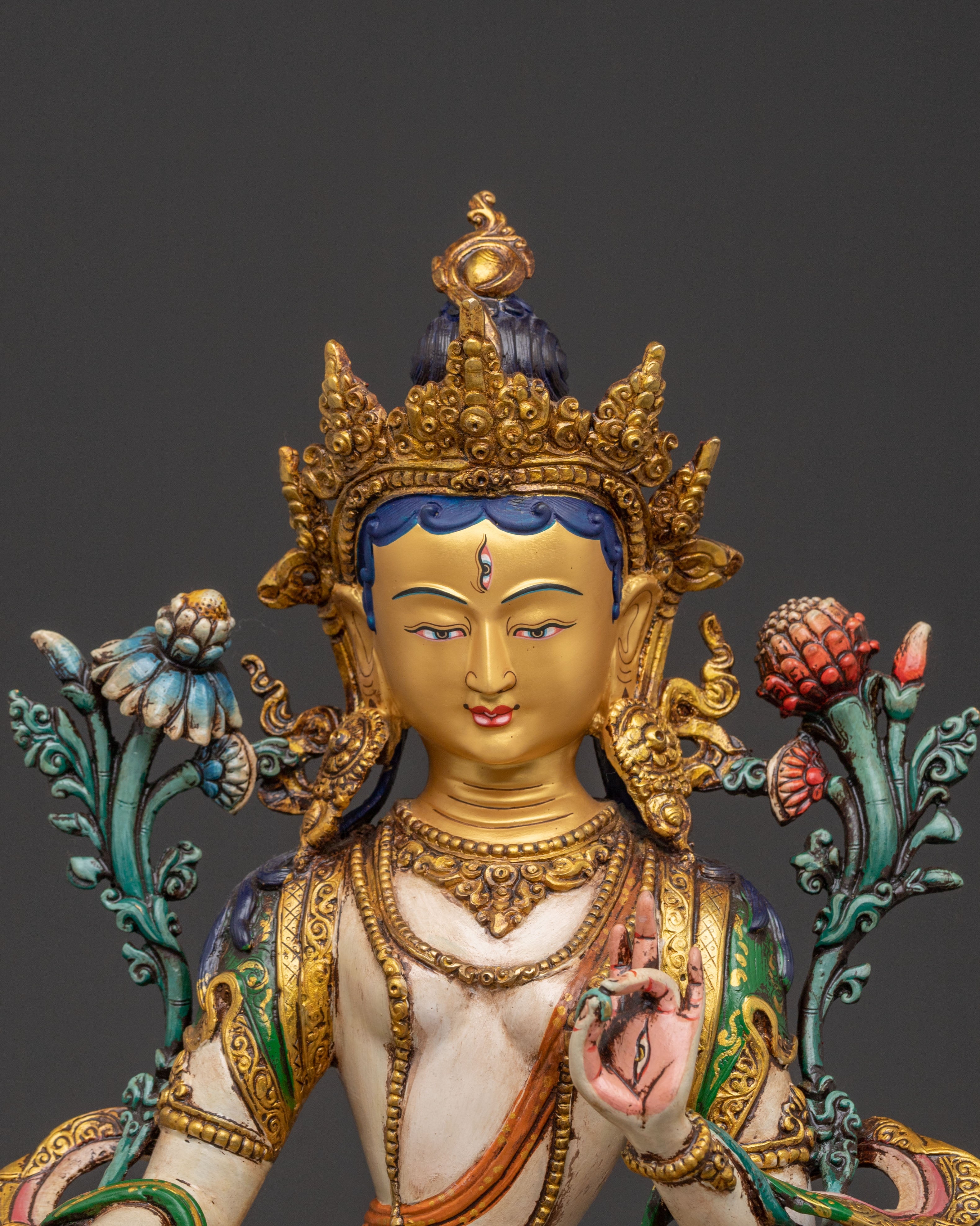 White Tara 24K Gold Gilded Statue | Longevity Icon